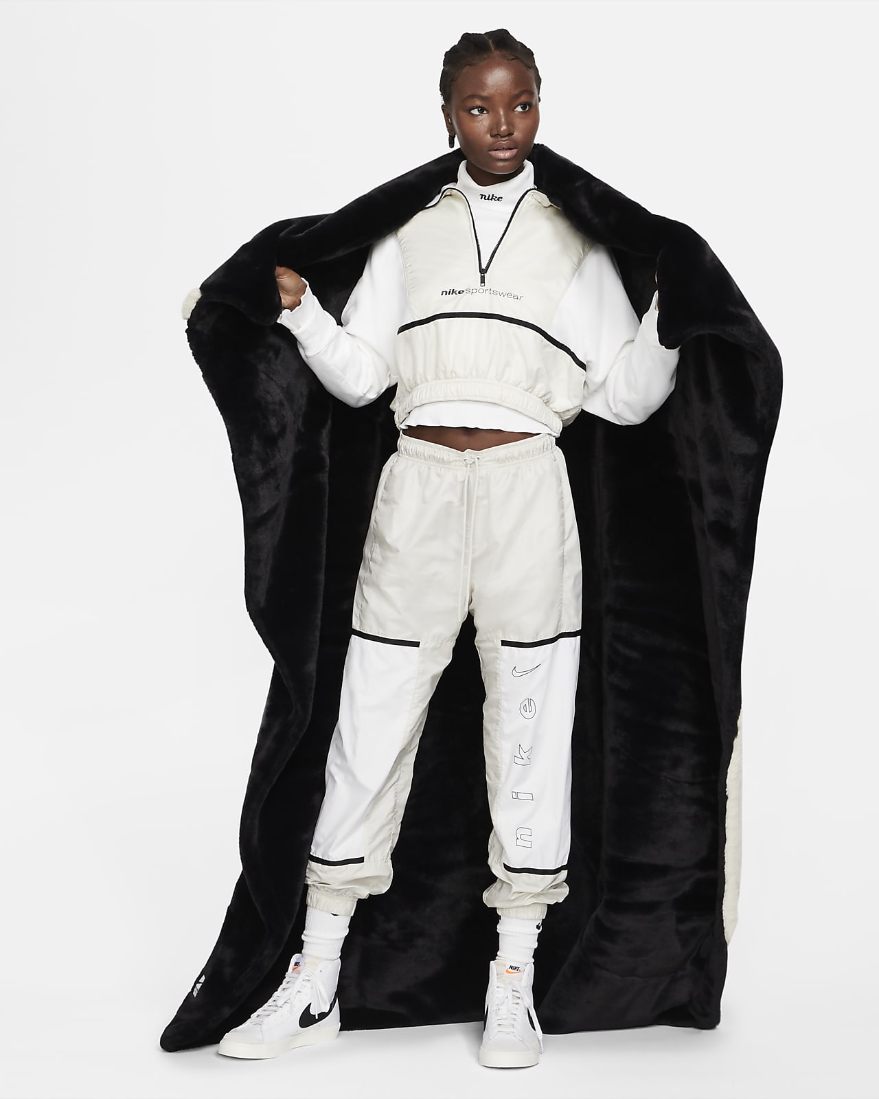 Nike plush faux fur jacket Clearance