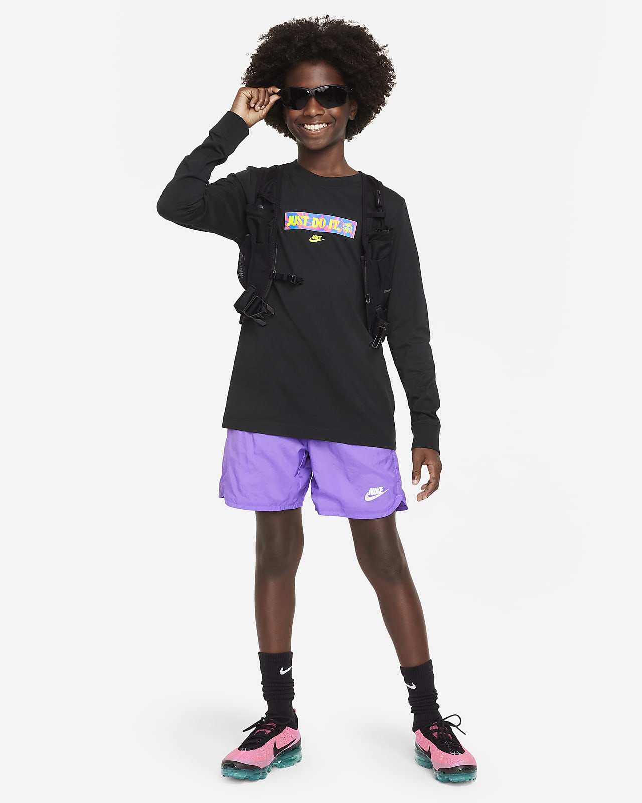 T-Shirt. Long-Sleeve Nike Kids\' Sportswear Big