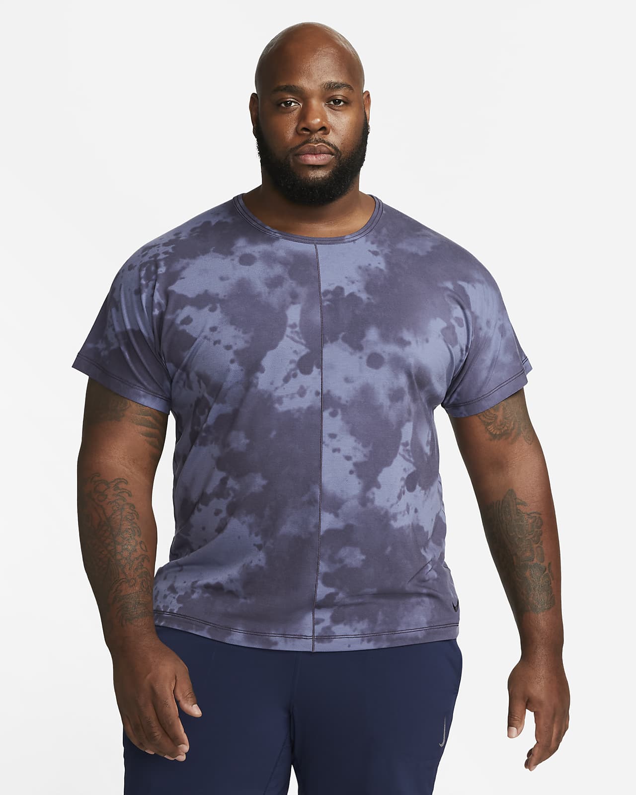 Nike Dri-FIT Men's All-Over Print Short-Sleeve Yoga Top. Nike LU