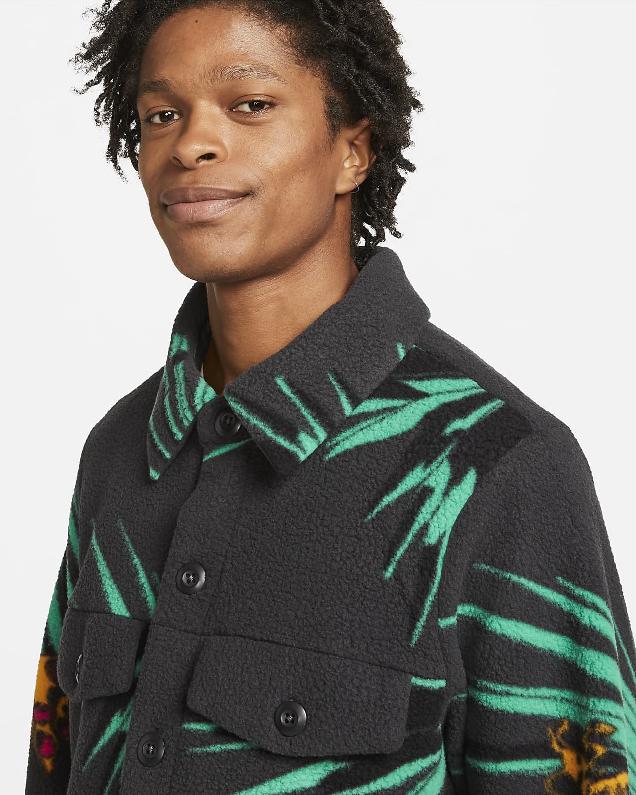 sherpa button up jacket