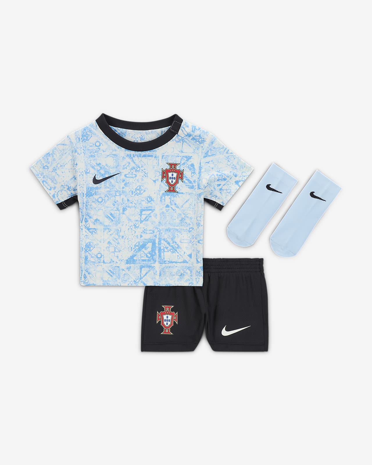 Replika fotbalové 3dílné soupravy Nike Portugalsko Stadium 2024, venkovní pro pro kojence a batolata