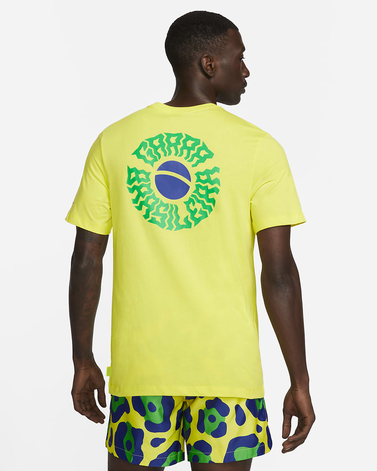 Nike Brazil Center Swoosh T-Shirt Yellow XL