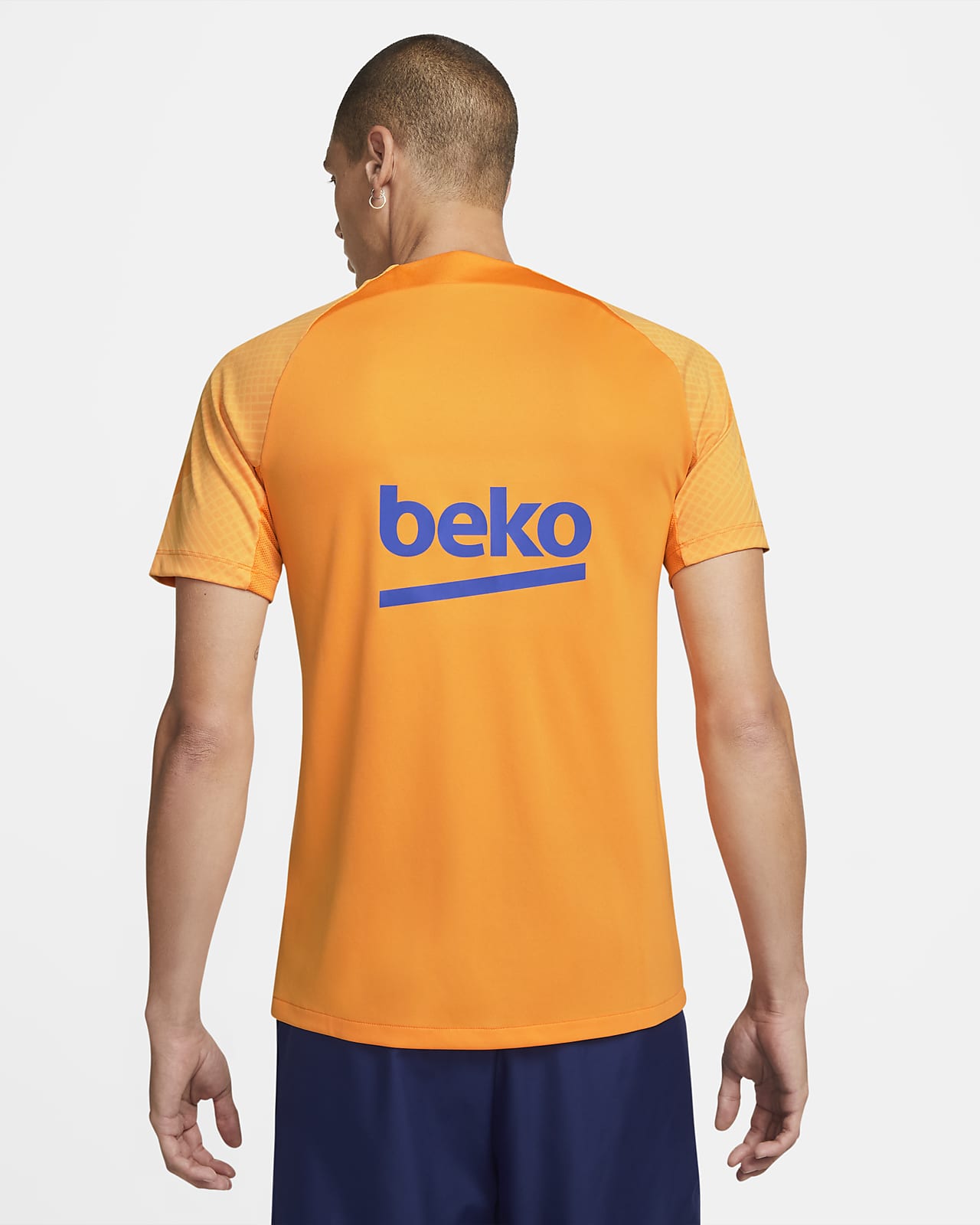 FC Barcelona Strike Nike Dri-FIT voetbaltop met korte mouwen voor heren.  Nike BE