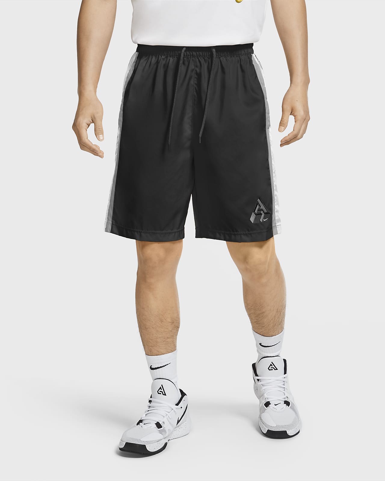 black nike track shorts