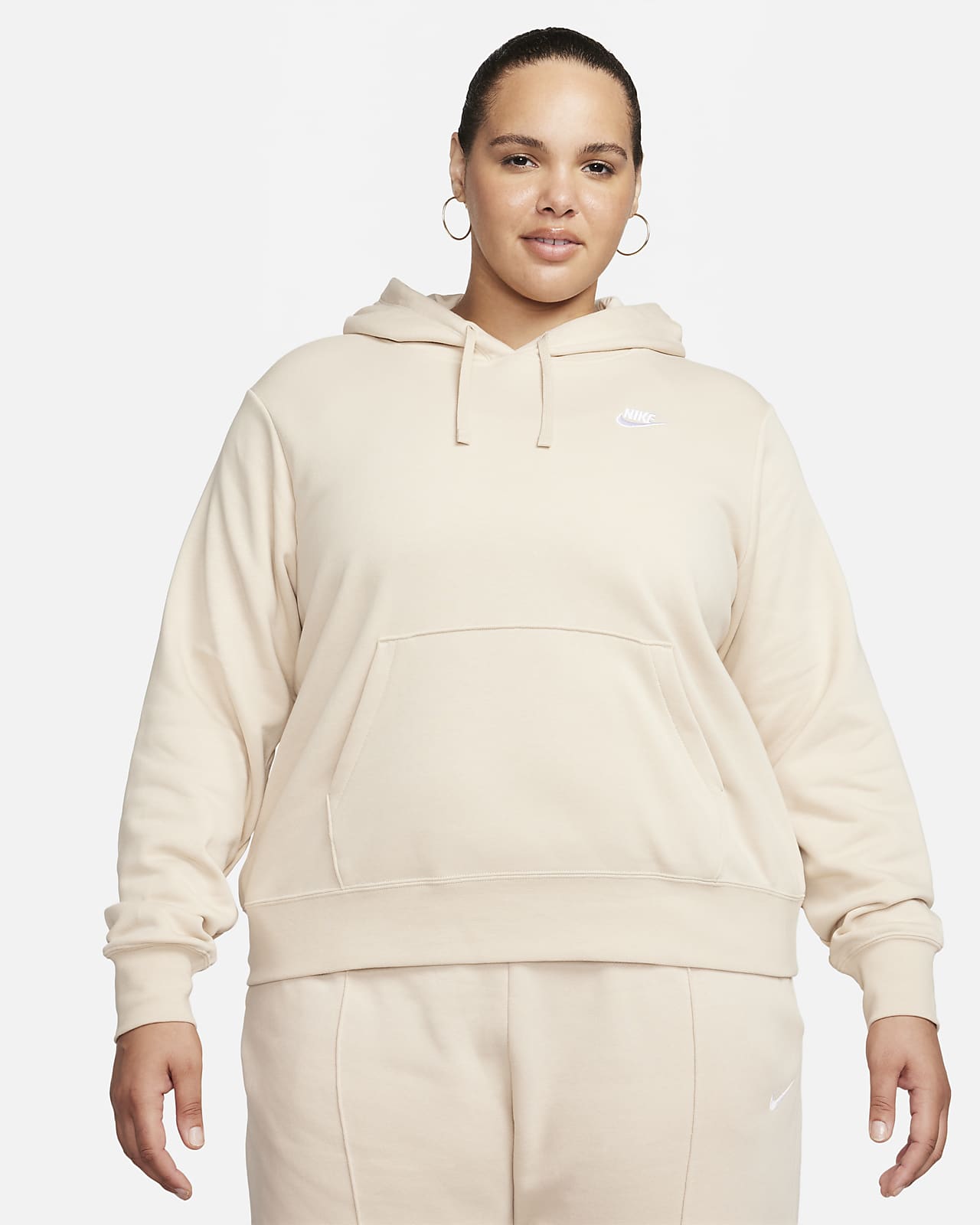 Sudadera con gorro sin cierre para mujer Nike Sportswear Club Fleece (talla grande)
