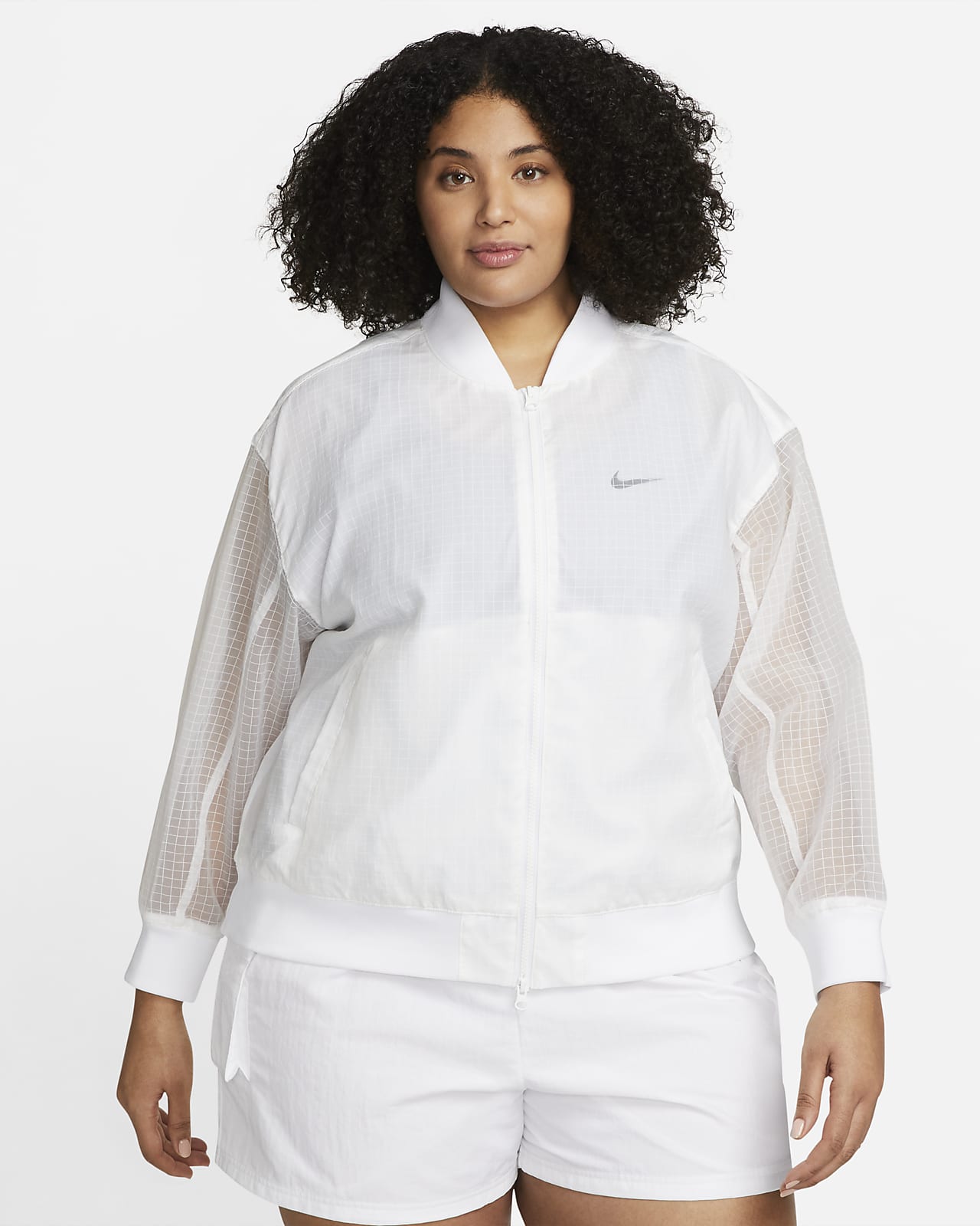 bomber universitaria de tejido Woven para mujer Nike Sportswear Essentials (talla grande). Nike.com