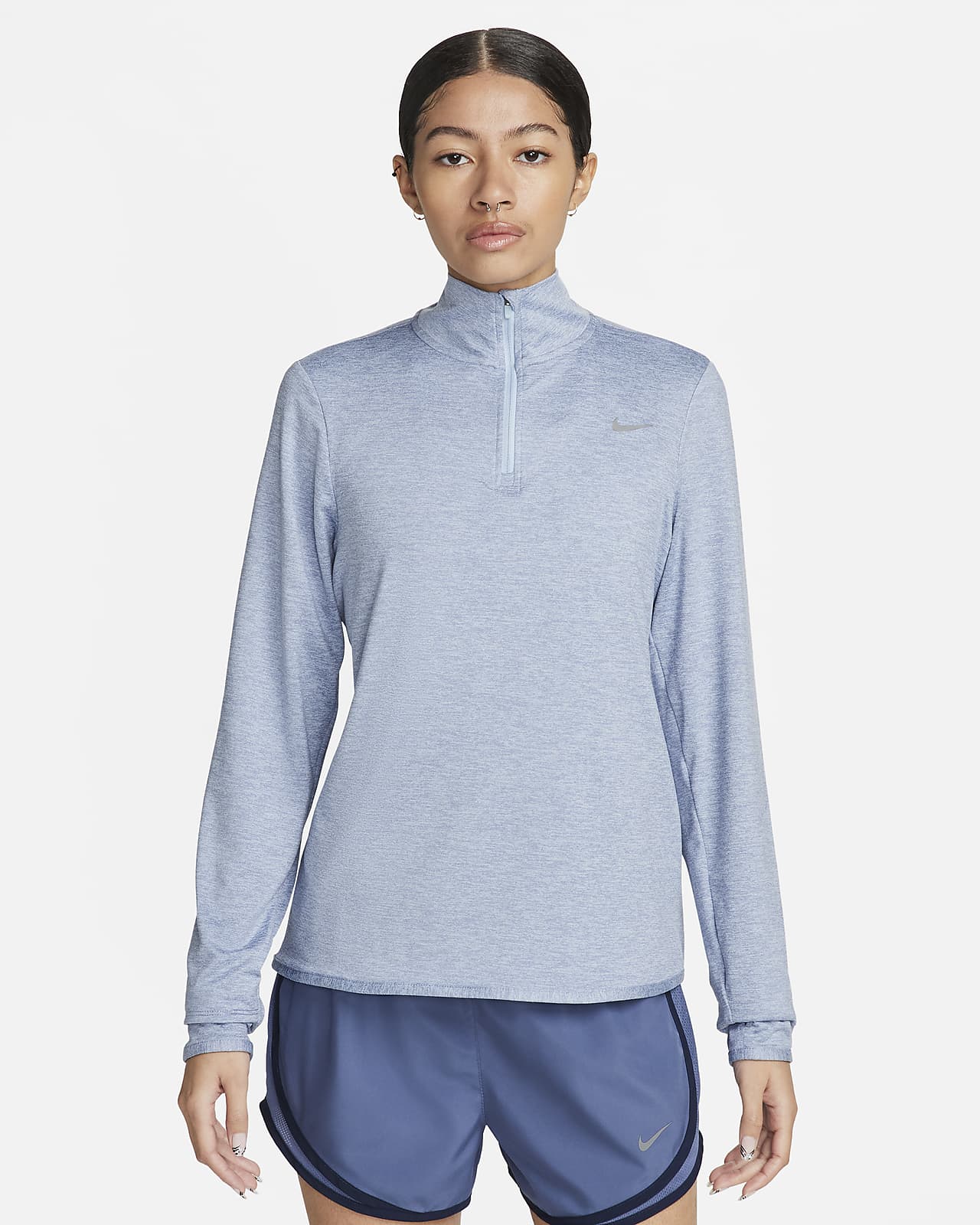 Nike Swift hardlooptop met korte rits en UV-bescherming voor dames