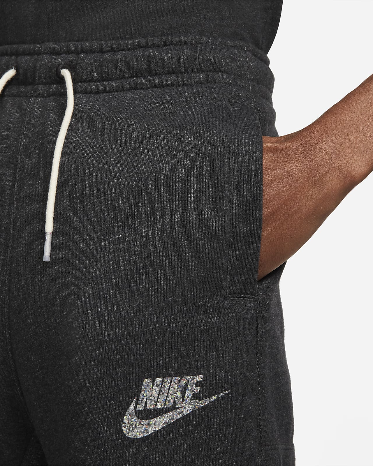 black fleece shorts nike