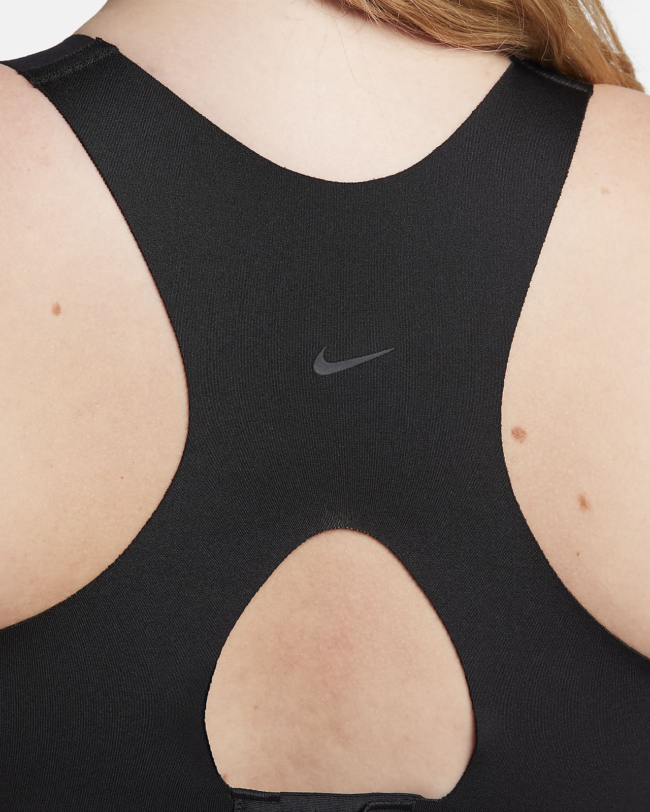 Nike Training Dri-FIT Swoosh zip-front medium-support bra in gray