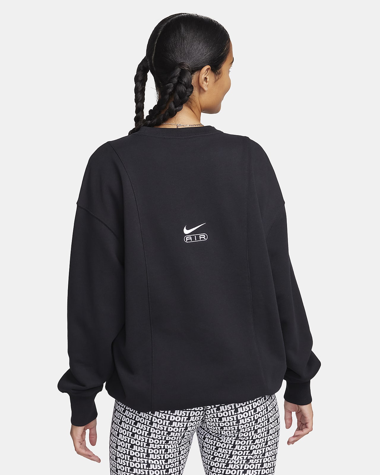 Sweat Nike Air oversize col rond en tissu en molleton pour femme