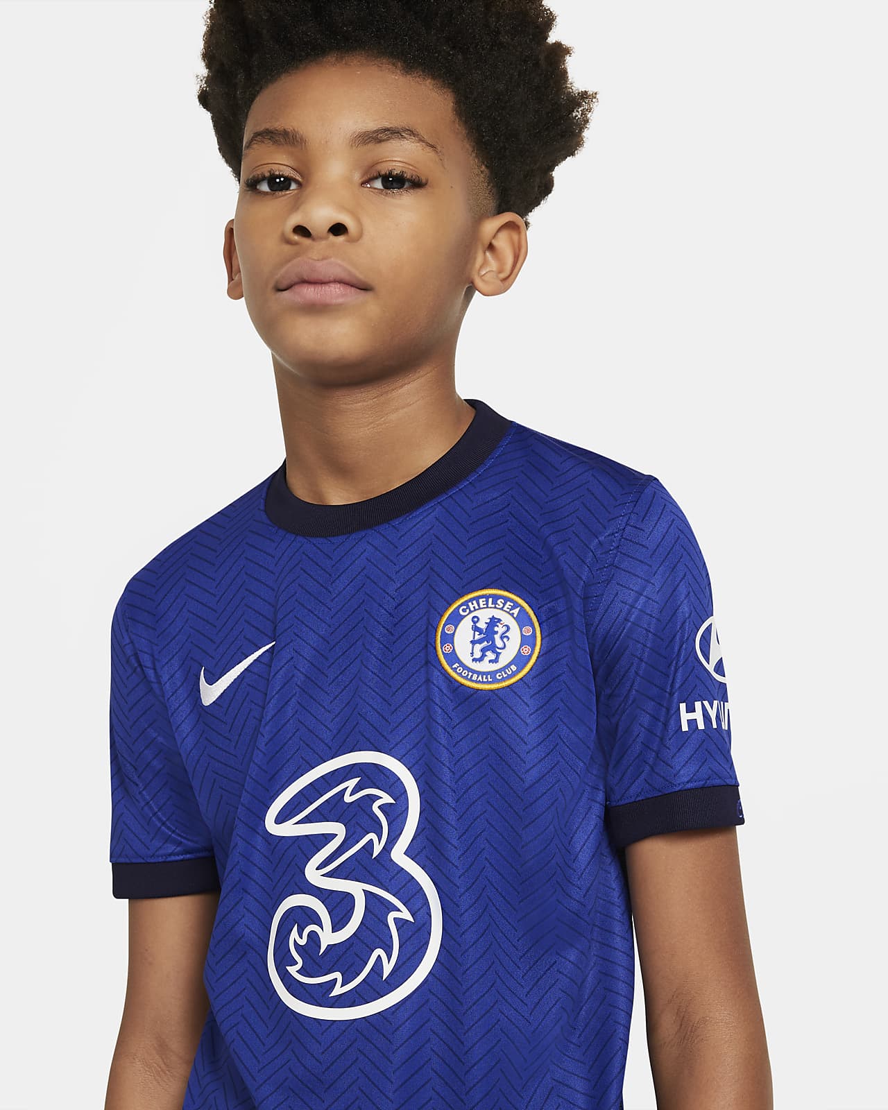 Chelsea F.C. 2020/21 Stadium Home Older Kids' Football Shirt. Nike IL