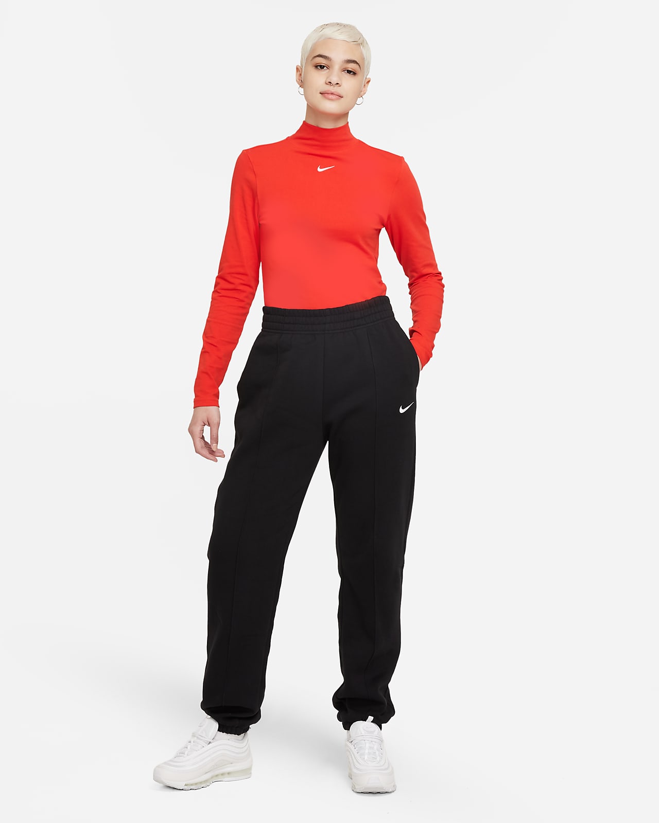 nike essential long sleeve mock top