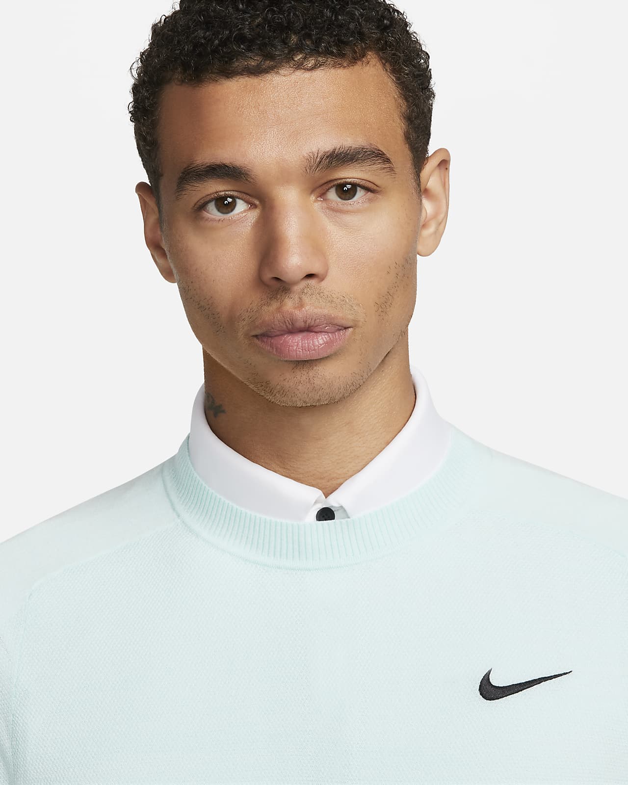 Nike Men's tw Crewneck Golf Sweater, Large, Jade Ice