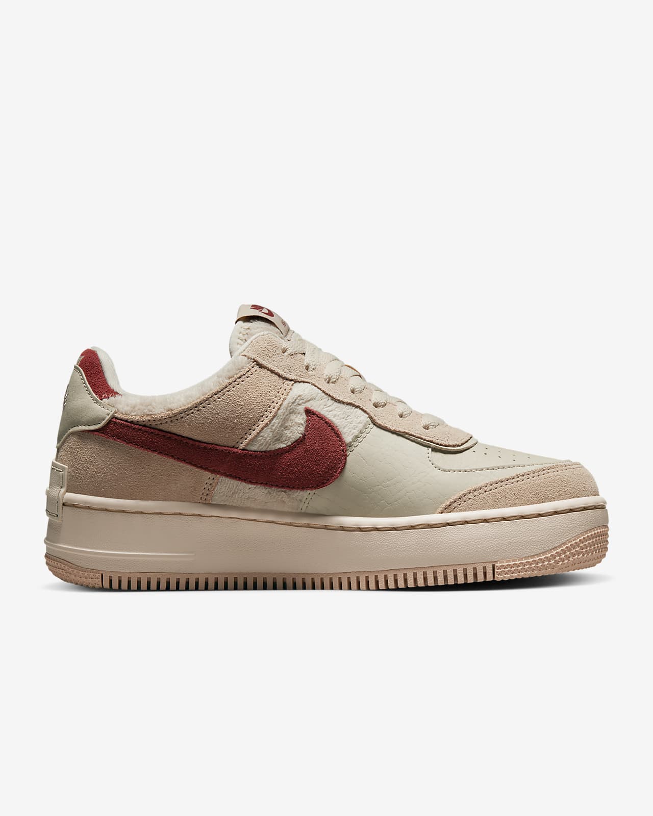 Nike Women's Air Force 1 Shadow Shoes in White, Size: 6 | FQ8885-100