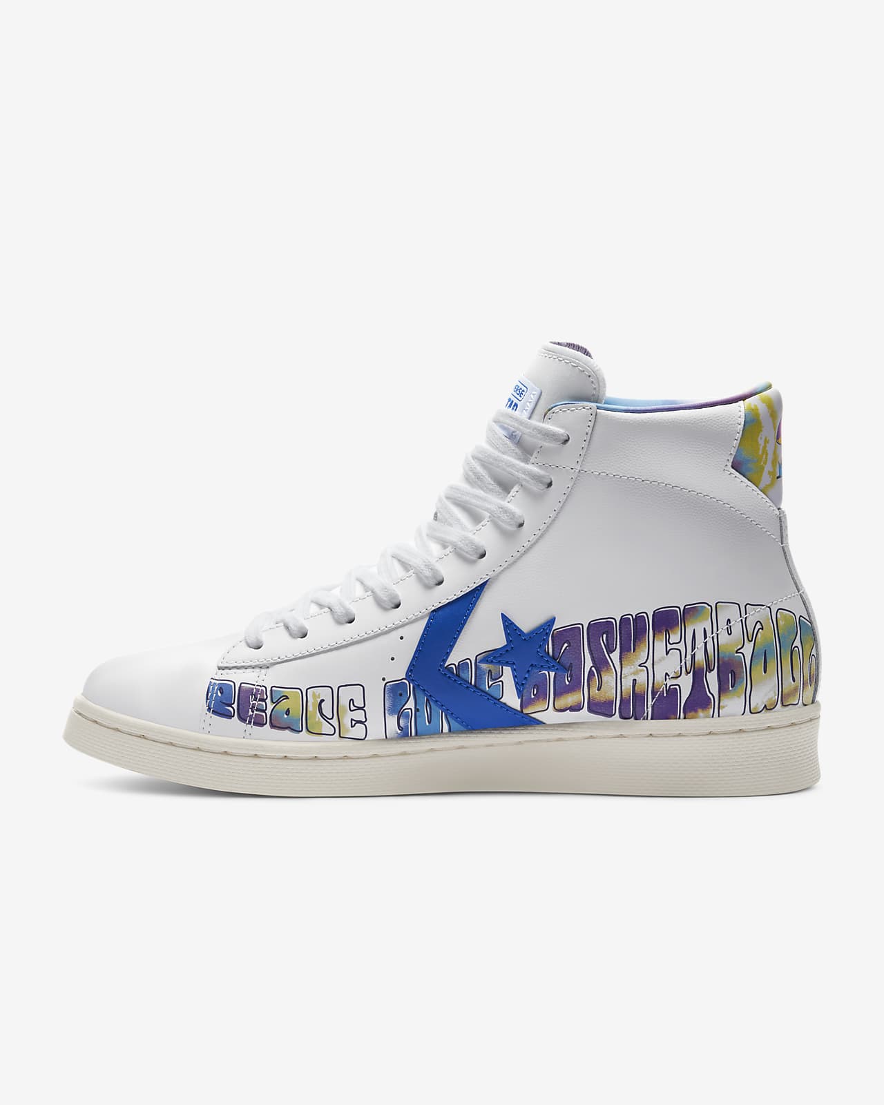 blue leather high top sneakers