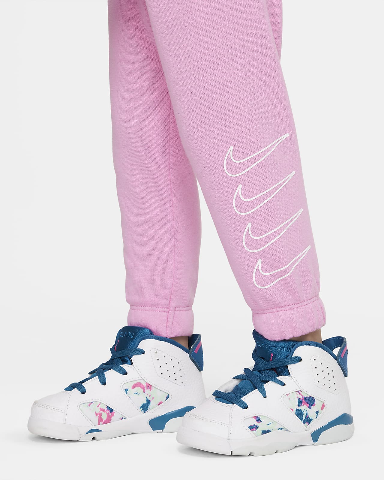 pink and white nike set