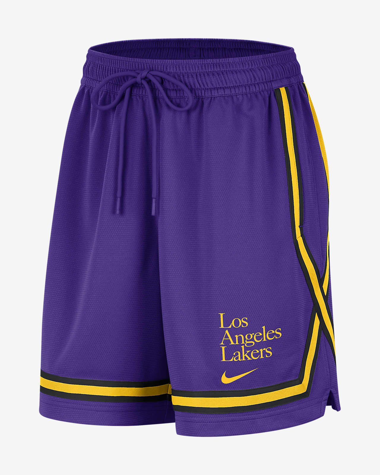 Calções de basquetebol com grafismo NBA Nike Dri-FIT Los Angeles Lakers Fly Crossover para mulher