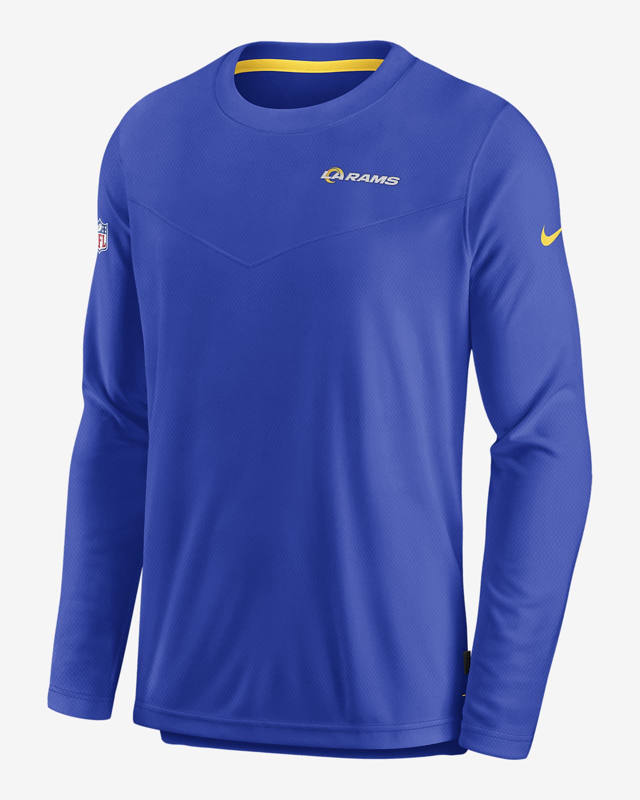 Men's Nike Royal Los Angeles Rams Sideline Lockup Performance Long Sleeve T-Shirt Size: Medium