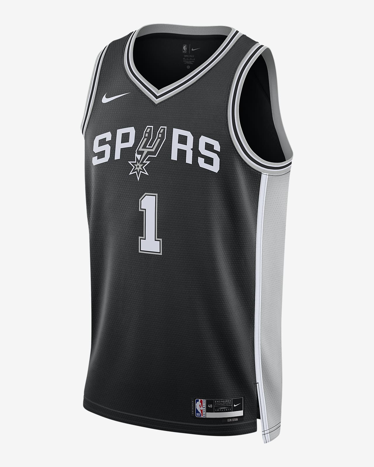 Unisex Nike Victor Wembanyama Black San Antonio Spurs 2023 NBA Draft First Round Pick Swingman Jersey - Icon Edition Size: Small
