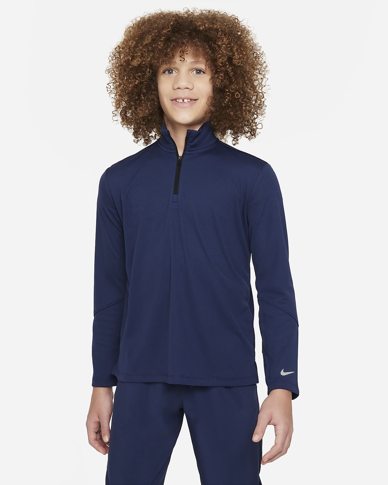 Langærmet Nike Multi Dri-FIT UV-top med 1/2-lynlås til større børn (drenge)