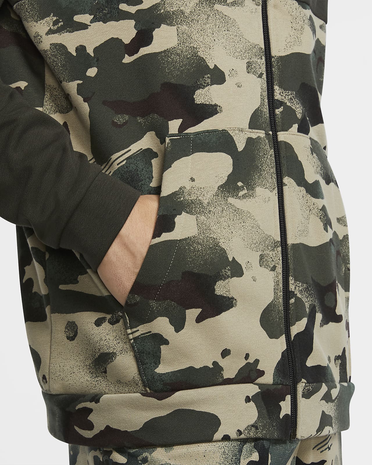 nike full zip camo hoodie mens