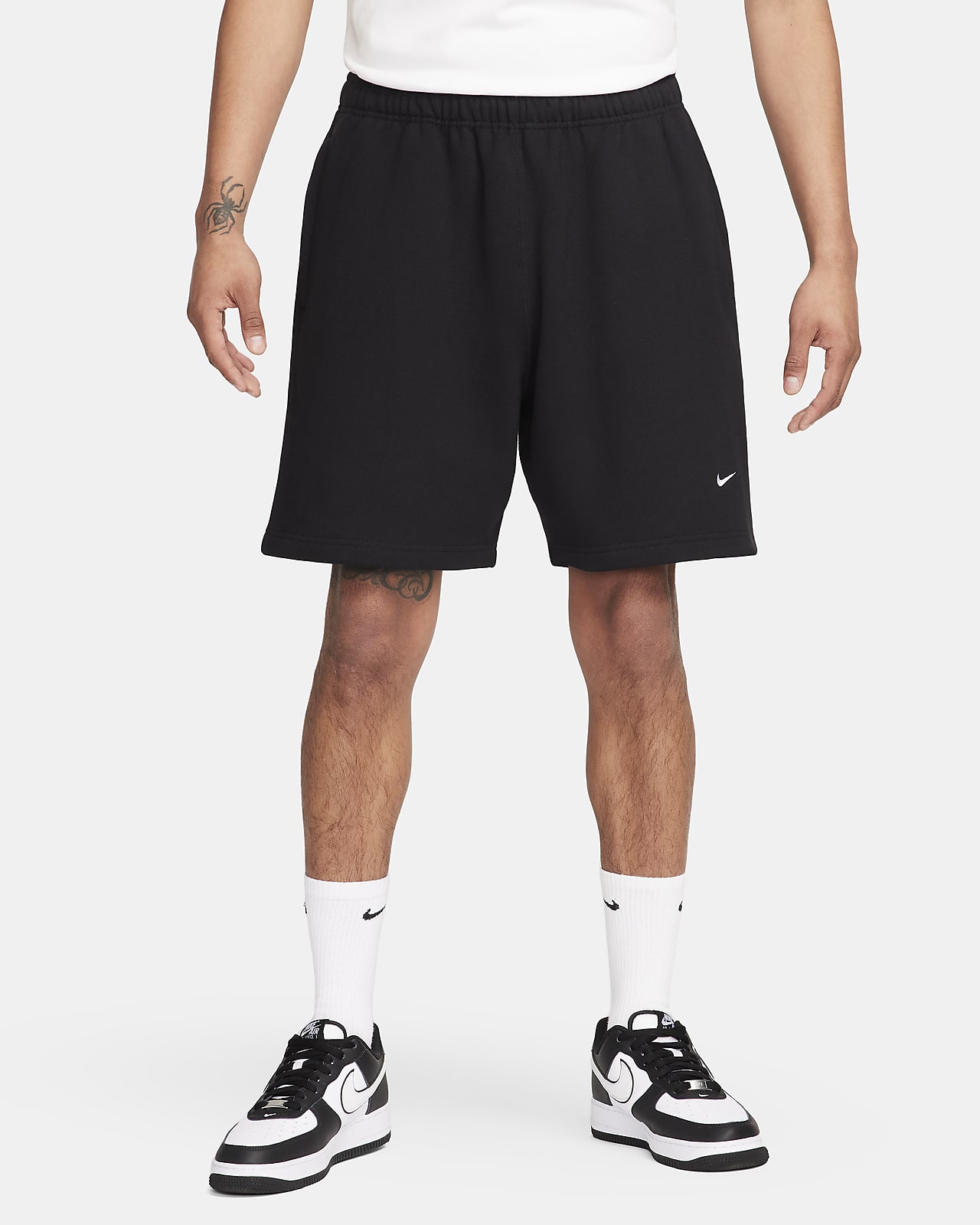 nike men sportswear swoosh shorts black white