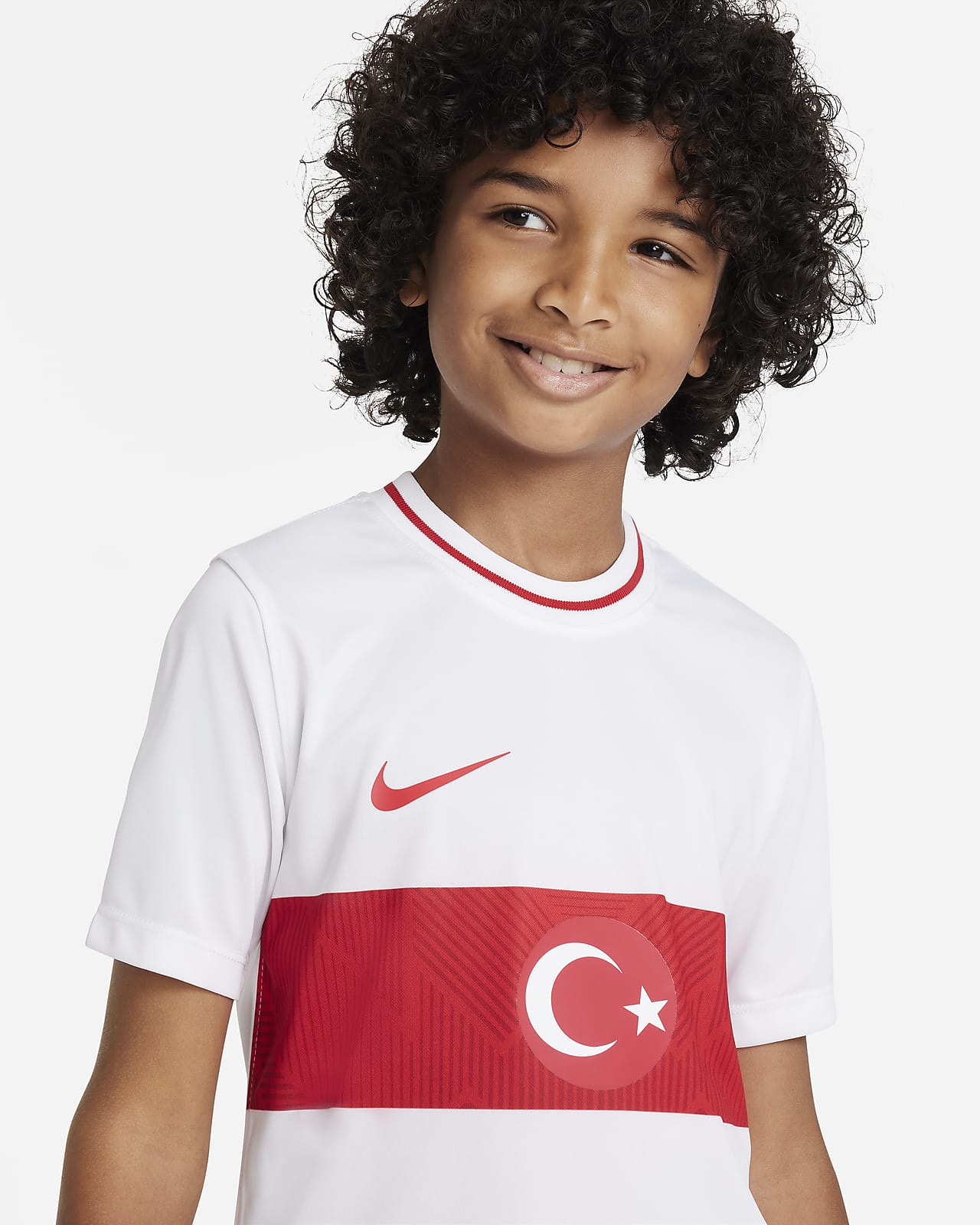 Türkiye 2022/23 Home Older Kids' Nike Dri-FIT Short-Sleeve Football Top