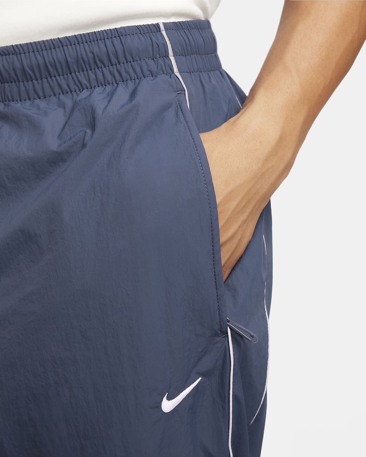 Vintage Nike Navy Blue 100% Nylon Windbreaker Track Pants Shiny