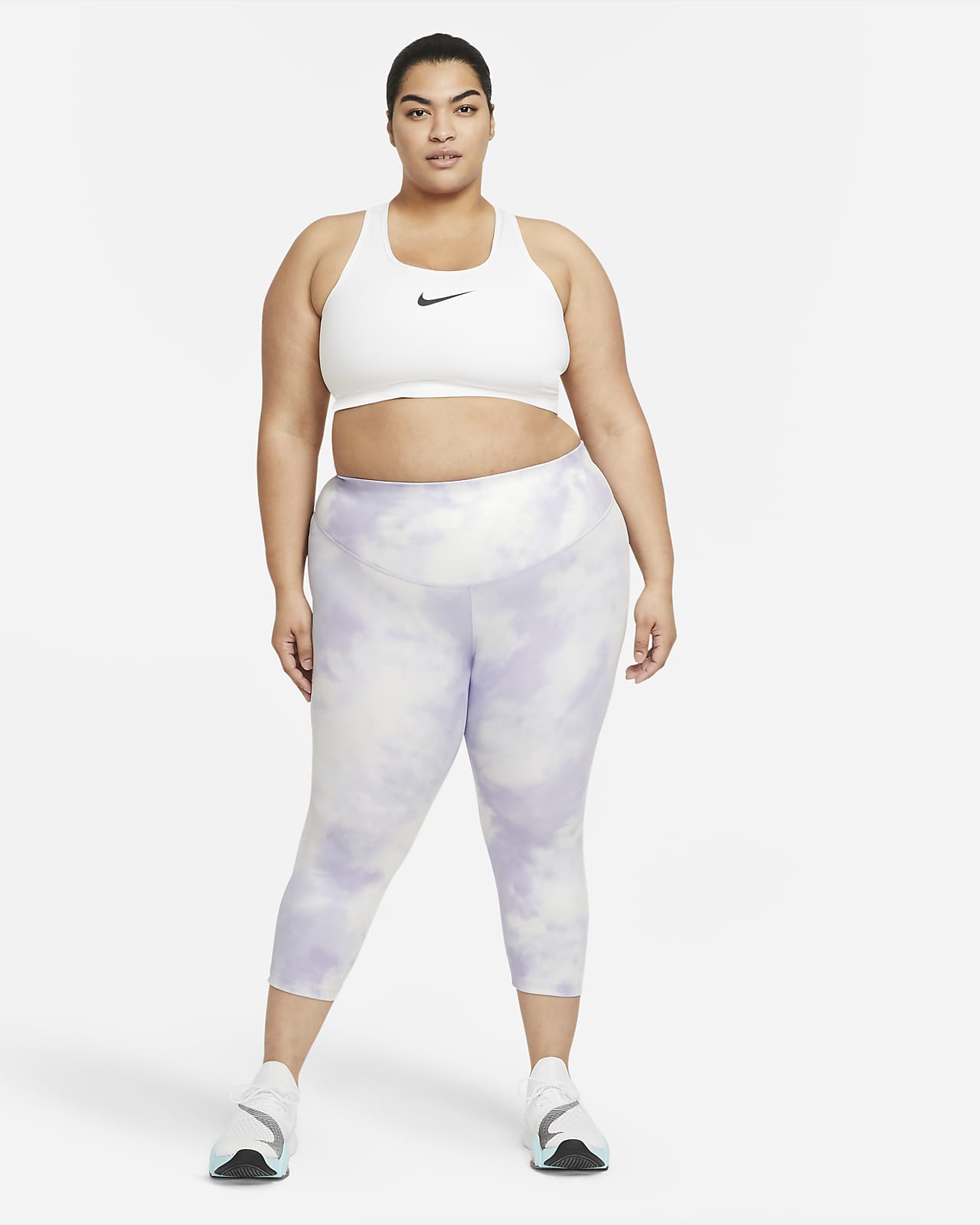 Nike One Icon Clash Women S Mid Rise Crop Leggings Plus Size Nike Be