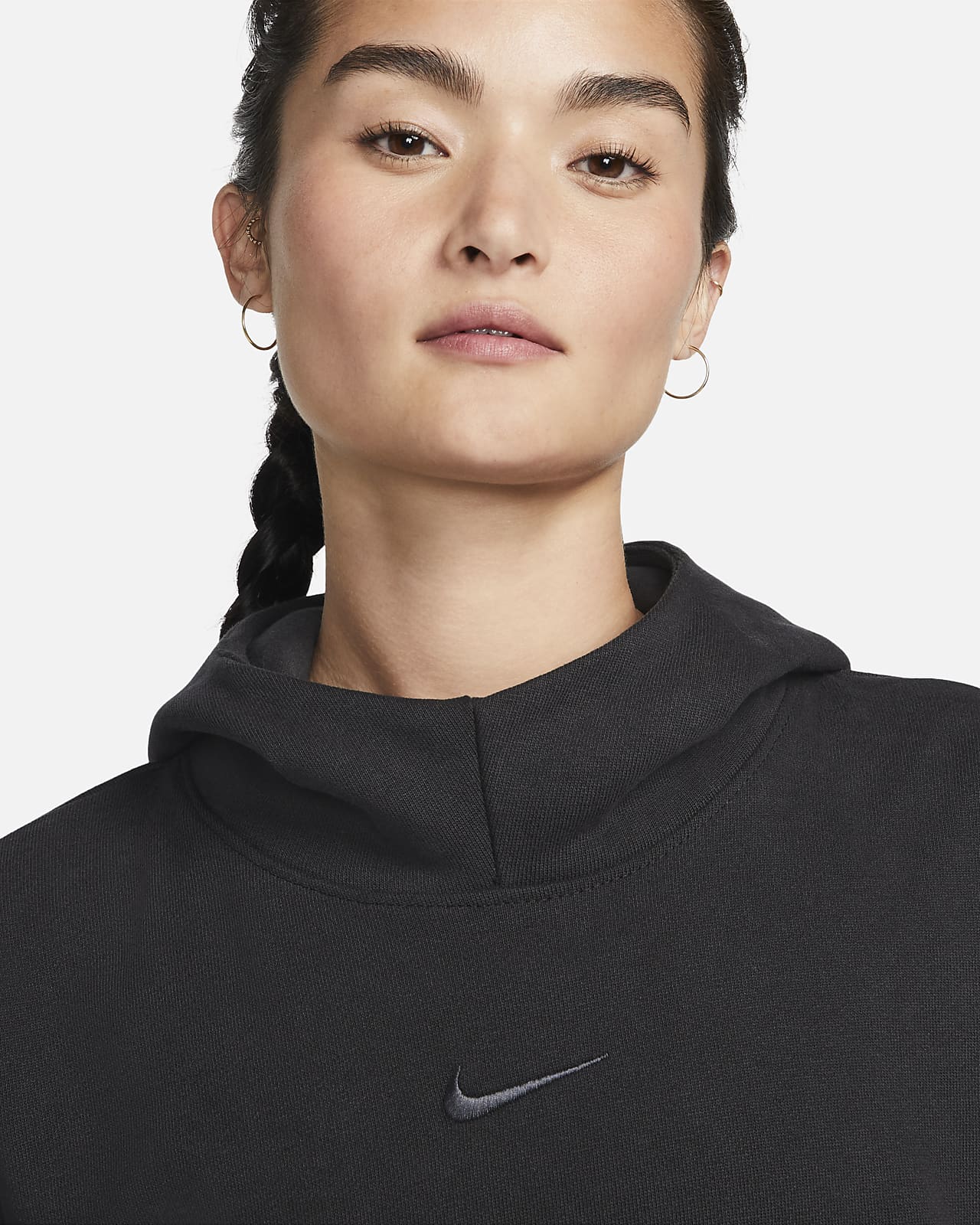 Nike Sportswear Oversized Funnel-Neck Fleece Hoodie. Nike IE