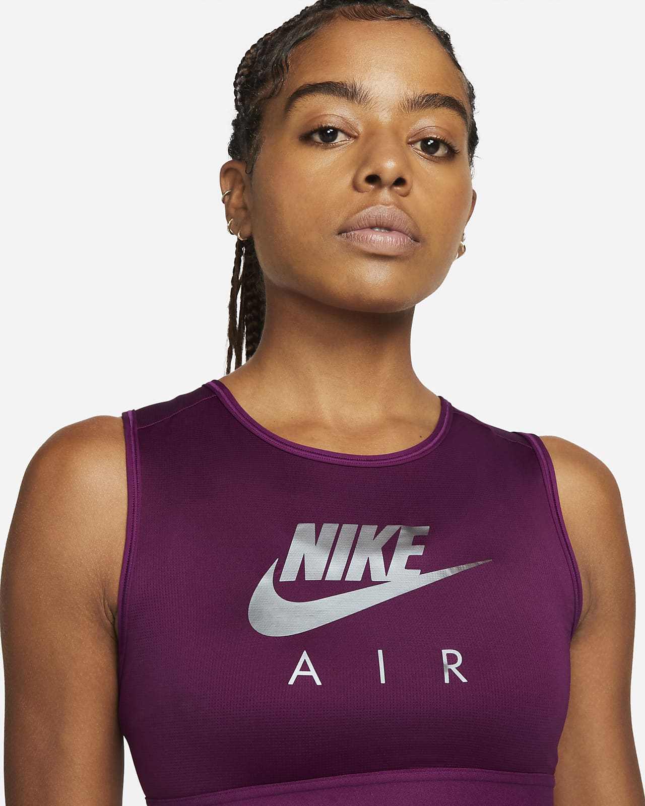 Nike Air Dri-FIT Swoosh Sport-bh met hoge hals en medium ondersteuning. Nike  BE