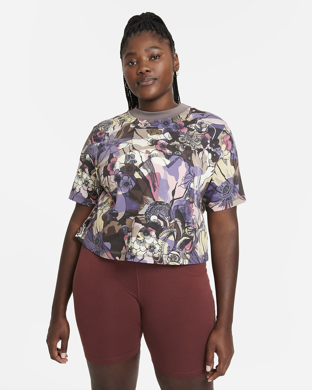 Kortærmet Nike Sportswear Femme-top (plus size) til kvinder. Nike