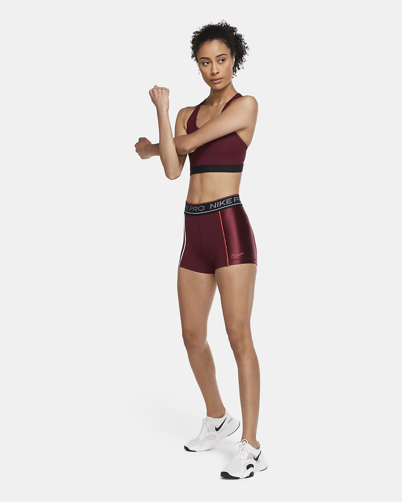 nike pro shorts and sports bra