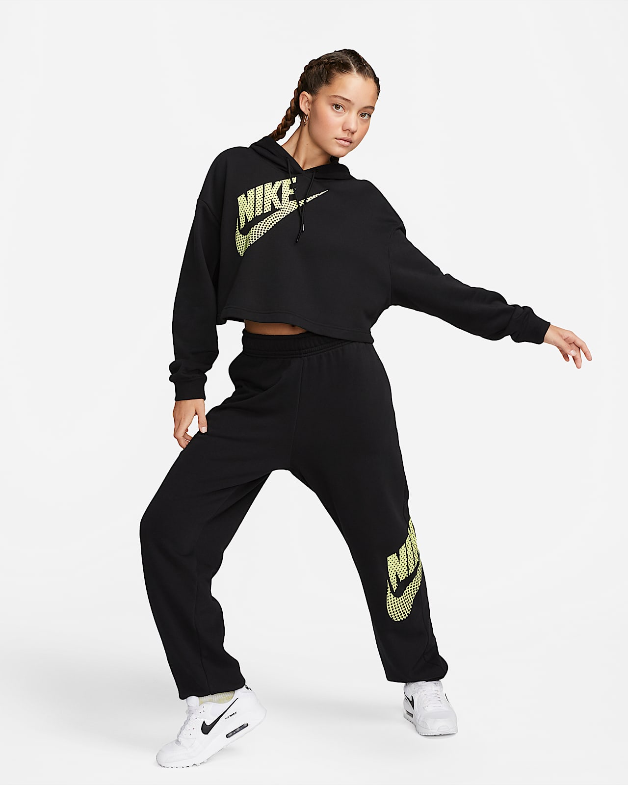 Nike Sportswear Women's Cropped Fleece Dance Hoodie. Nike AT