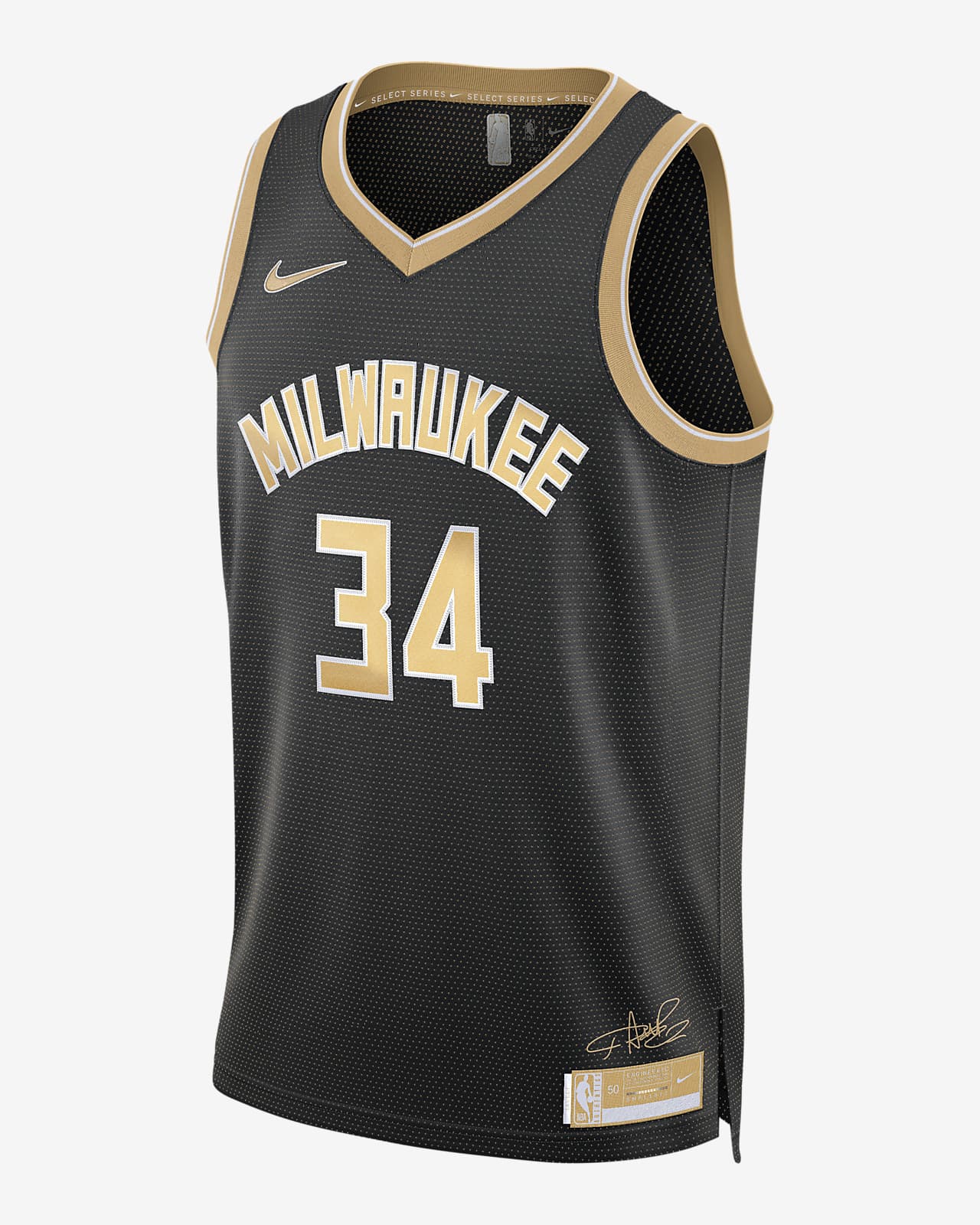 Jersey Nike Dri-FIT de la NBA Swingman para hombre Giannis Antetokounmpo Milwaukee Bucks 2024 Select Series