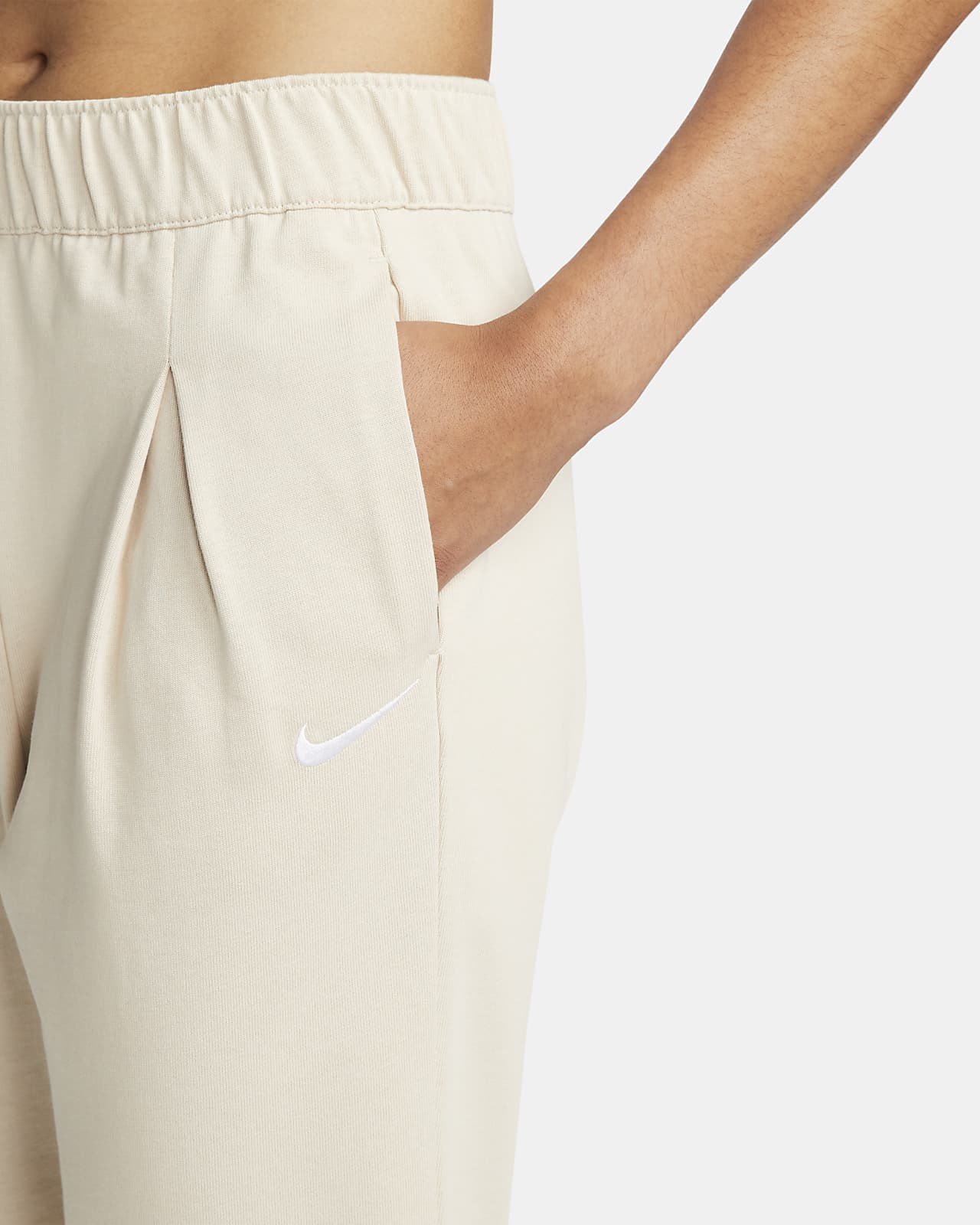 Buy the Nike Dri-Fit Women White Loose Capri Pants Size M NWT