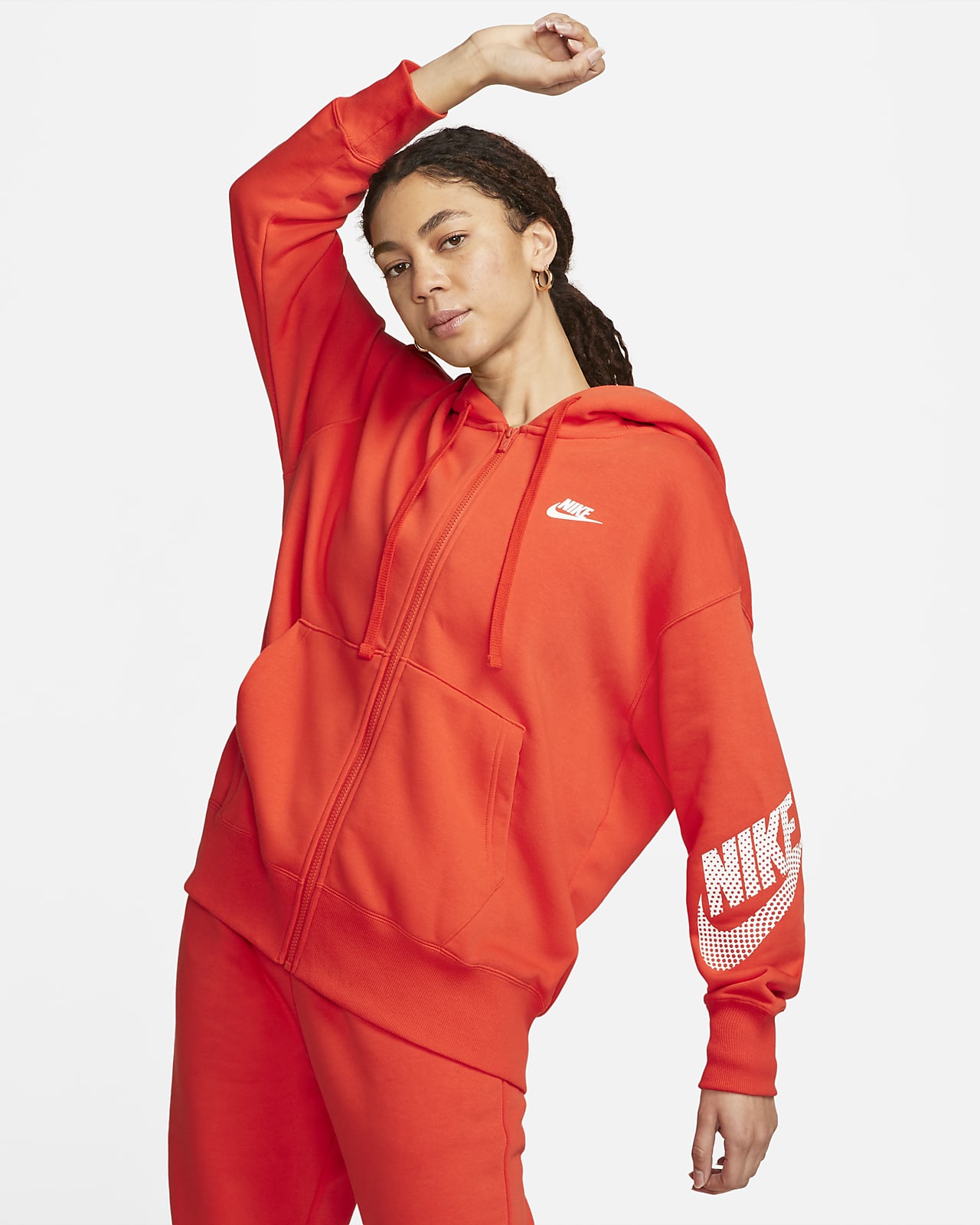 Nike Sportswear Women's Full-zip Fleece Hoodie. Nike GB
