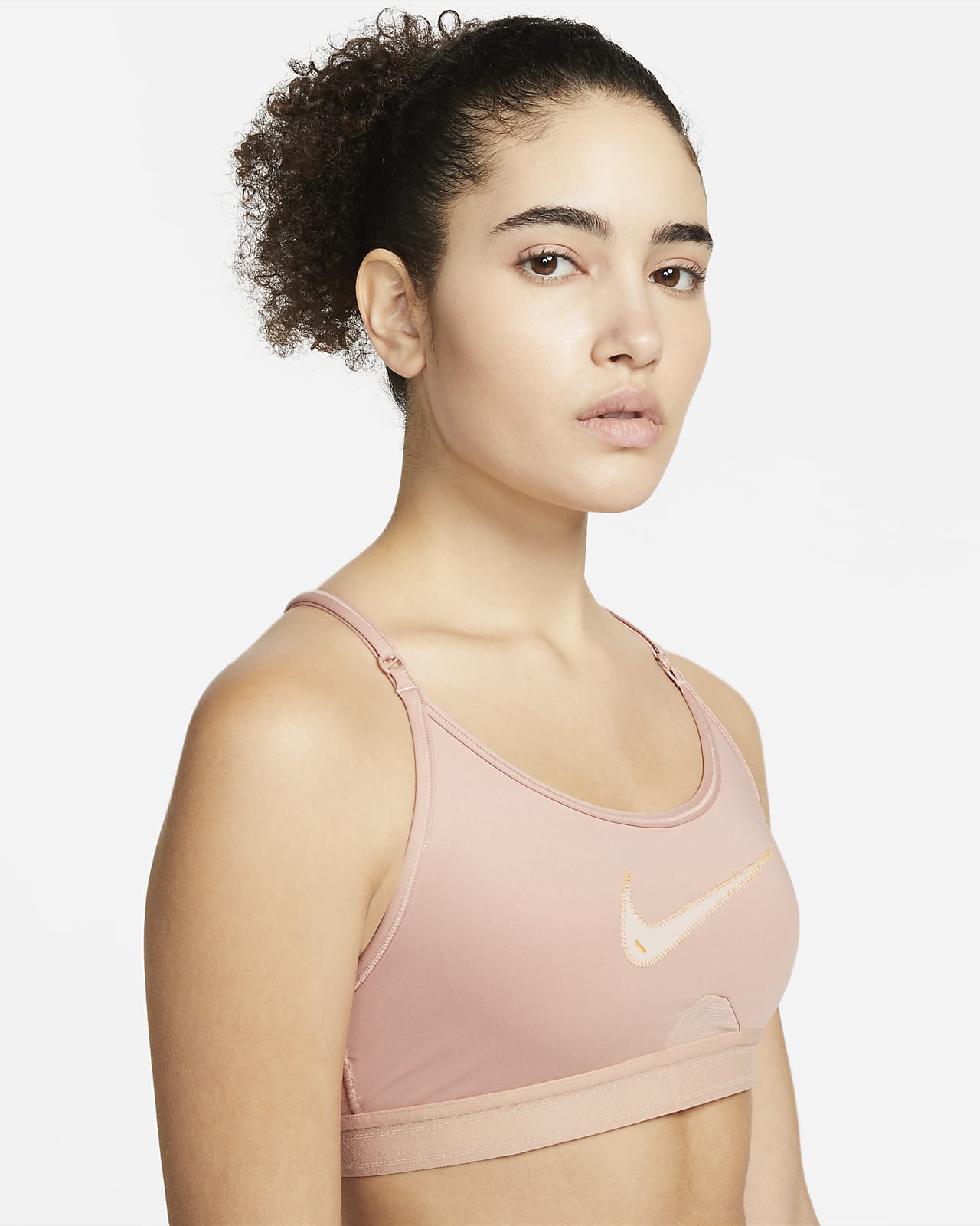 Nike Women's Indy Luxe Light Support Sports Training Bra Pink