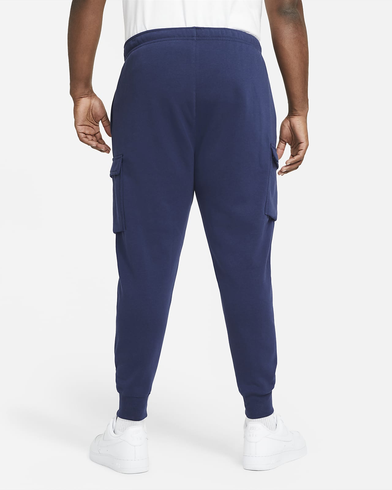 nike club essentials woven cargo joggers in navy
