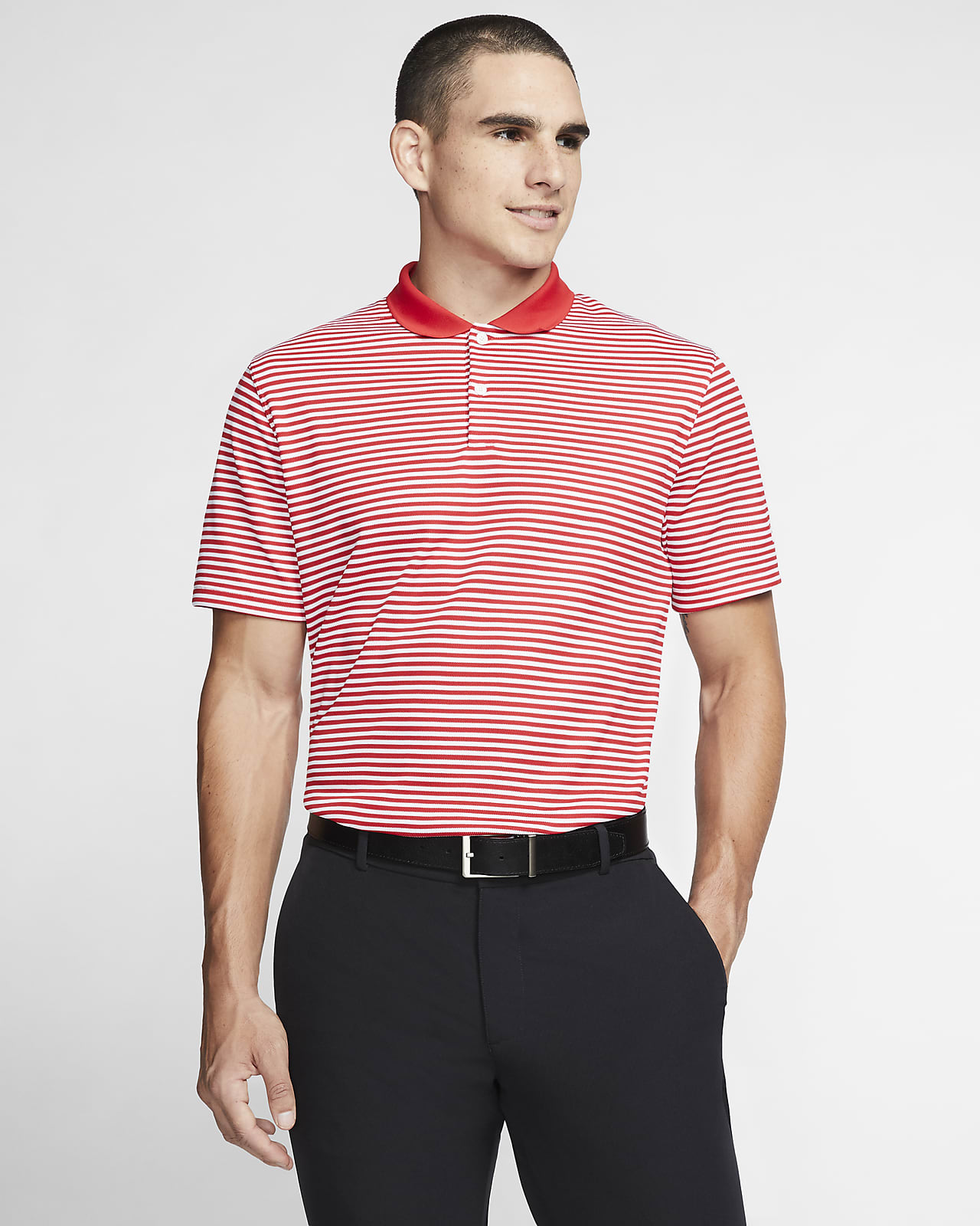 nike dri fit striped polo