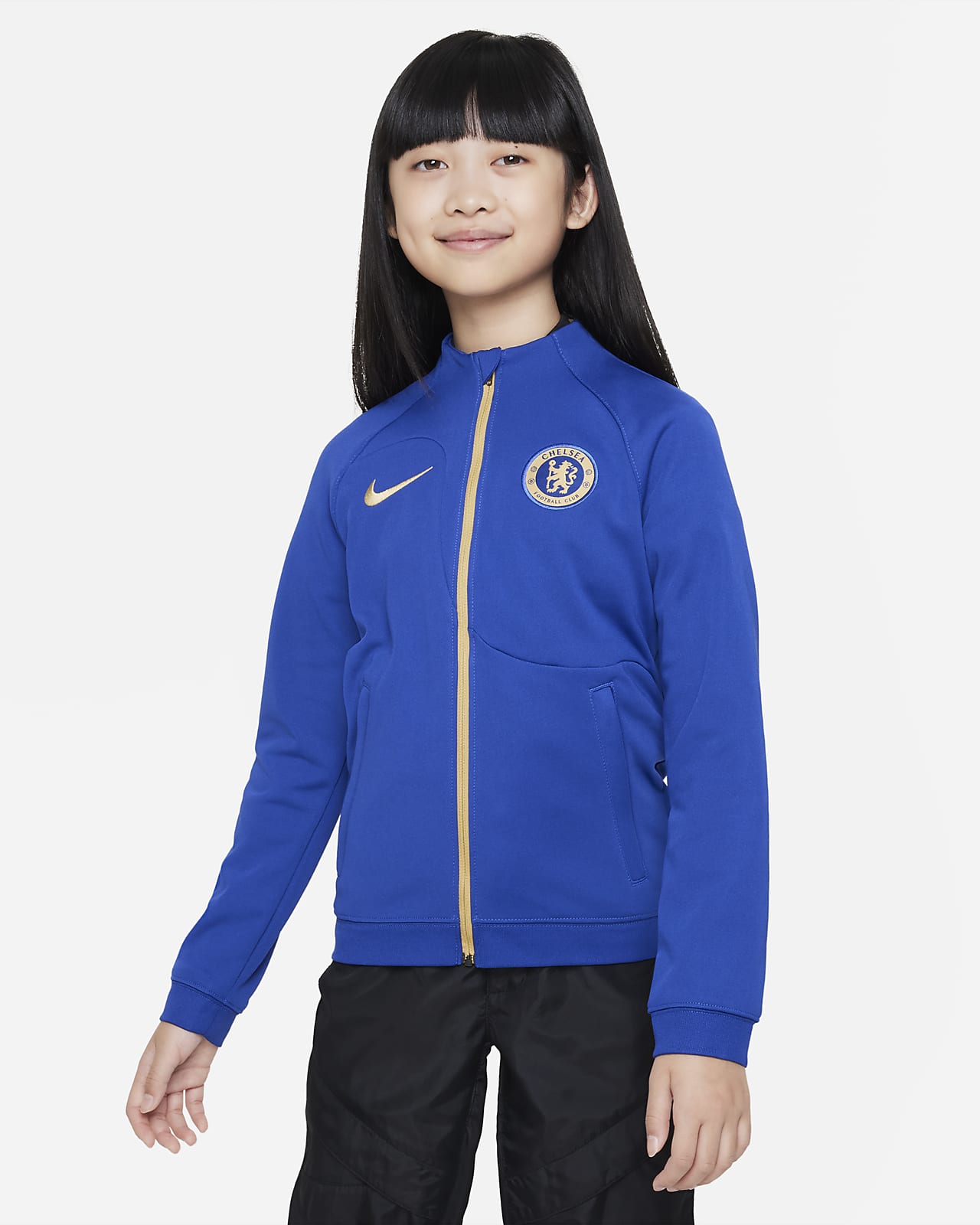 Chelsea FC Academy Pro Örgü Genç Çocuk Futbol Ceketi