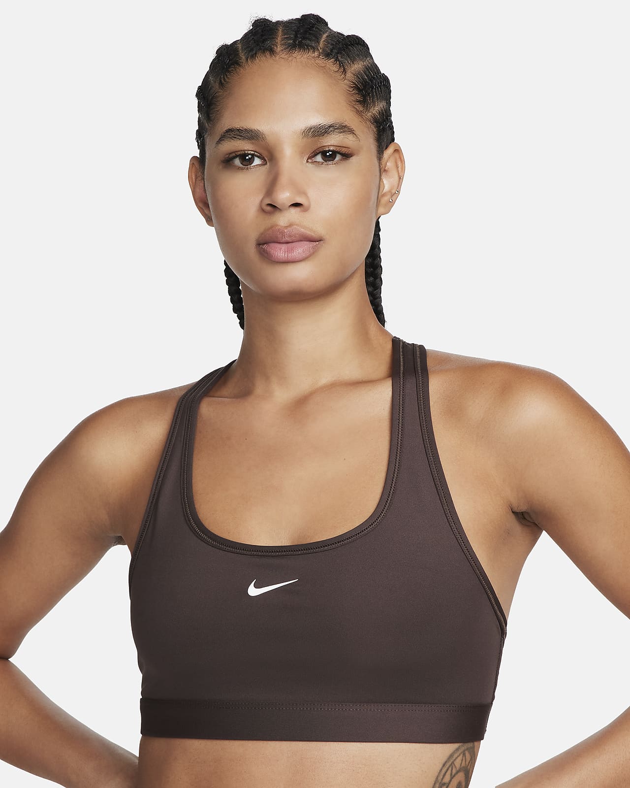 Dámská sportovní podprsenka Nike Swoosh bez vycpávek a s lehkou oporou