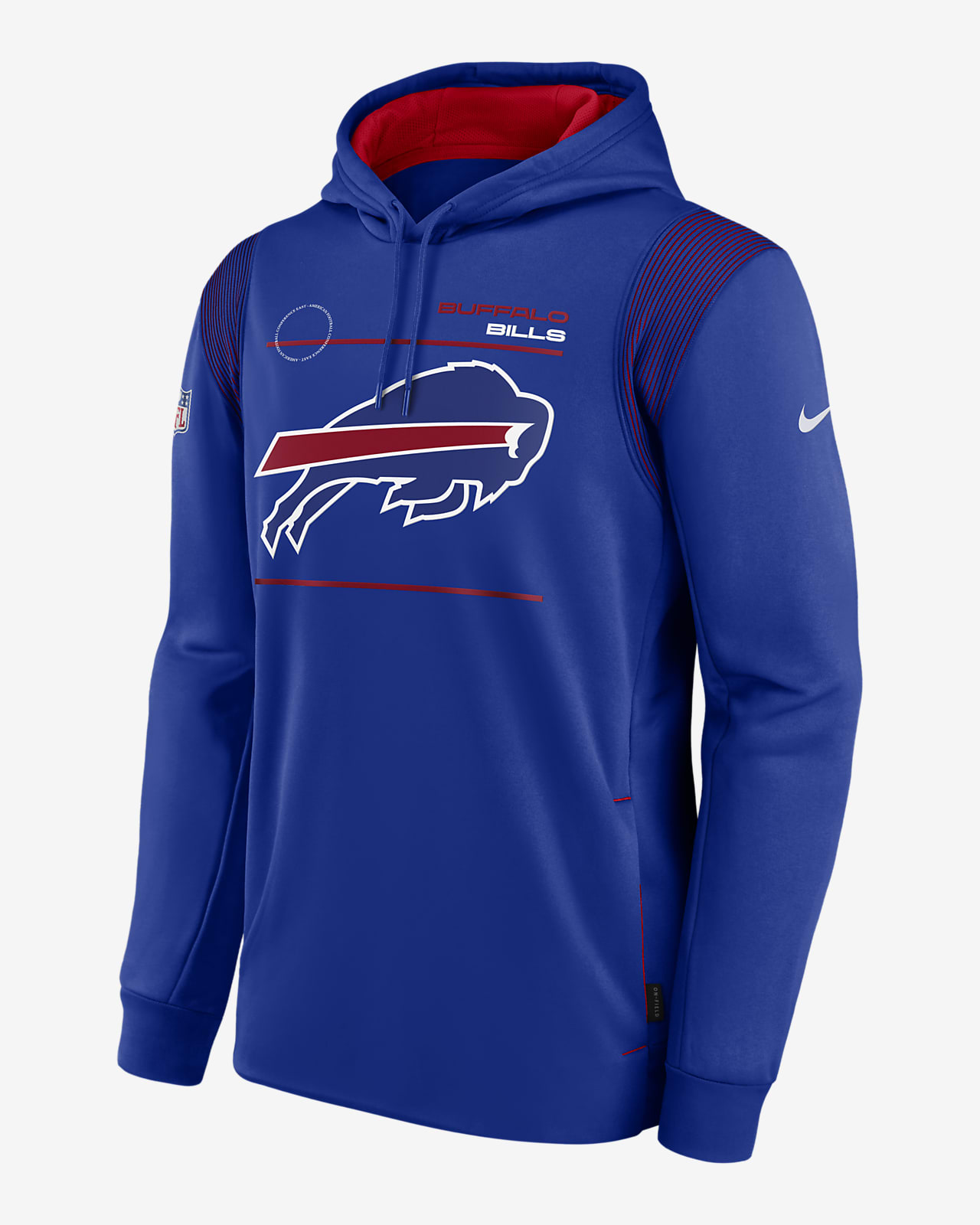 nike men's buffalo bills sideline lock up pullover royal hoodie