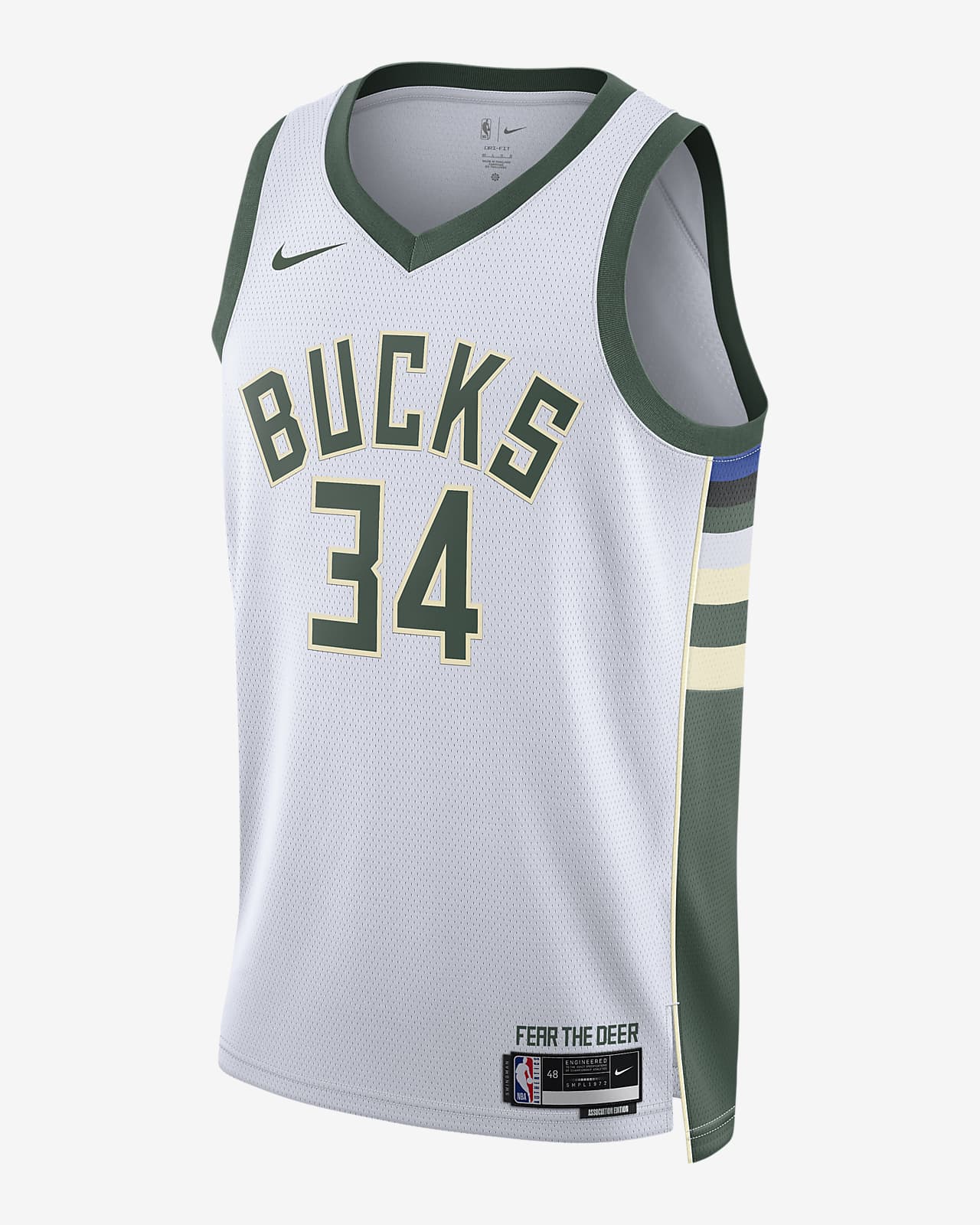 เสื้อแข่งผู้ชาย Nike Dri-FIT NBA Swingman Milwaukee Bucks Association Edition 2022/23