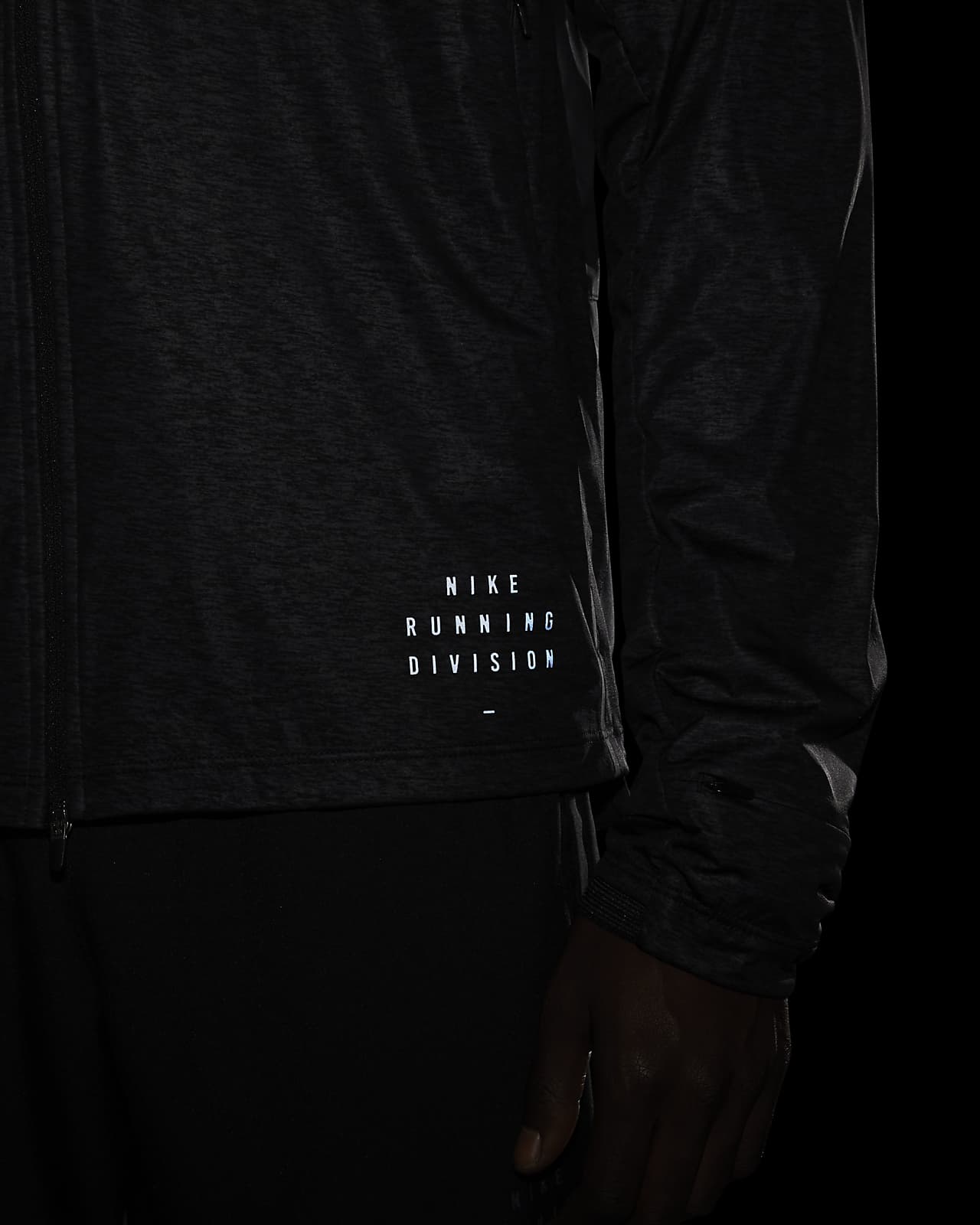 nike running jacket with printed panels in black