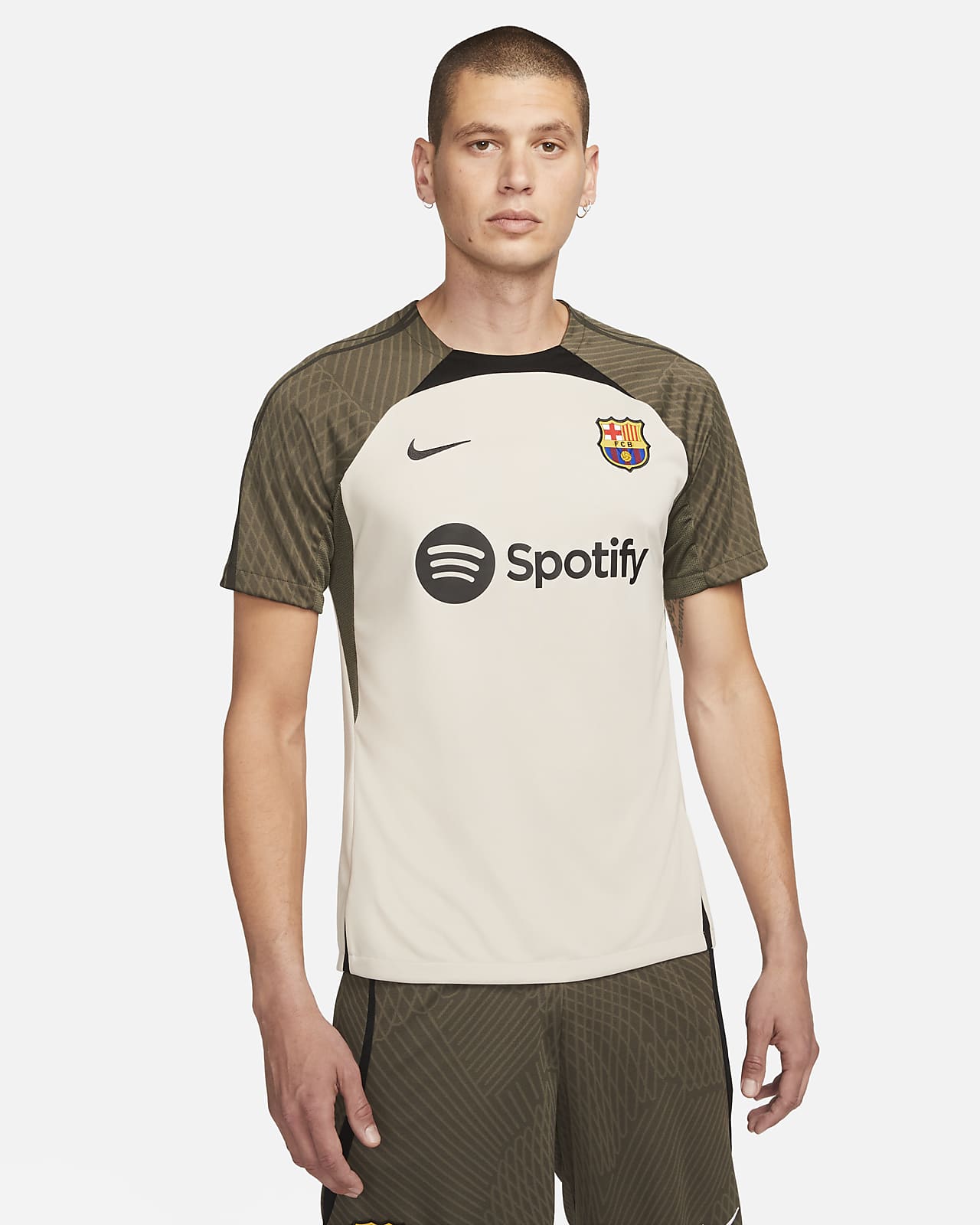 เสื้อฟุตบอลผู้ชายแบบถัก Nike Dri-FIT FC Barcelona Strike
