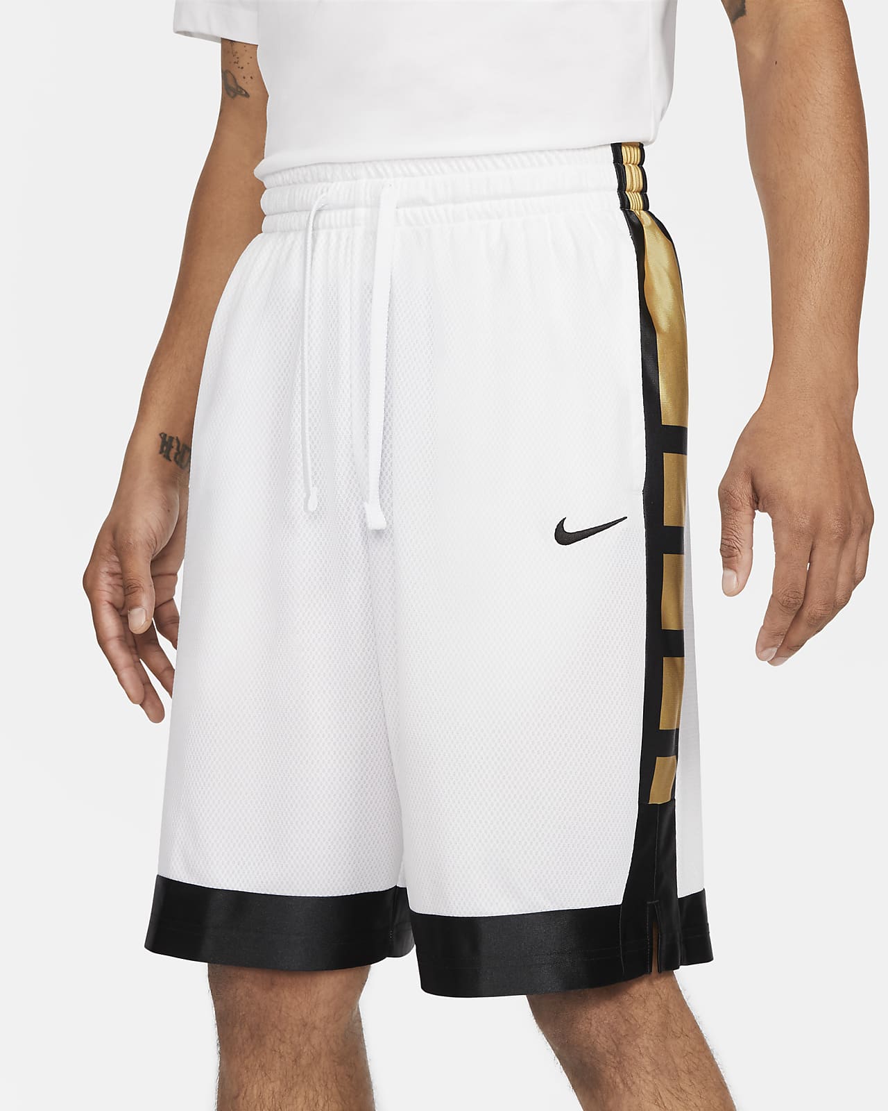 elite stripe basketball shorts