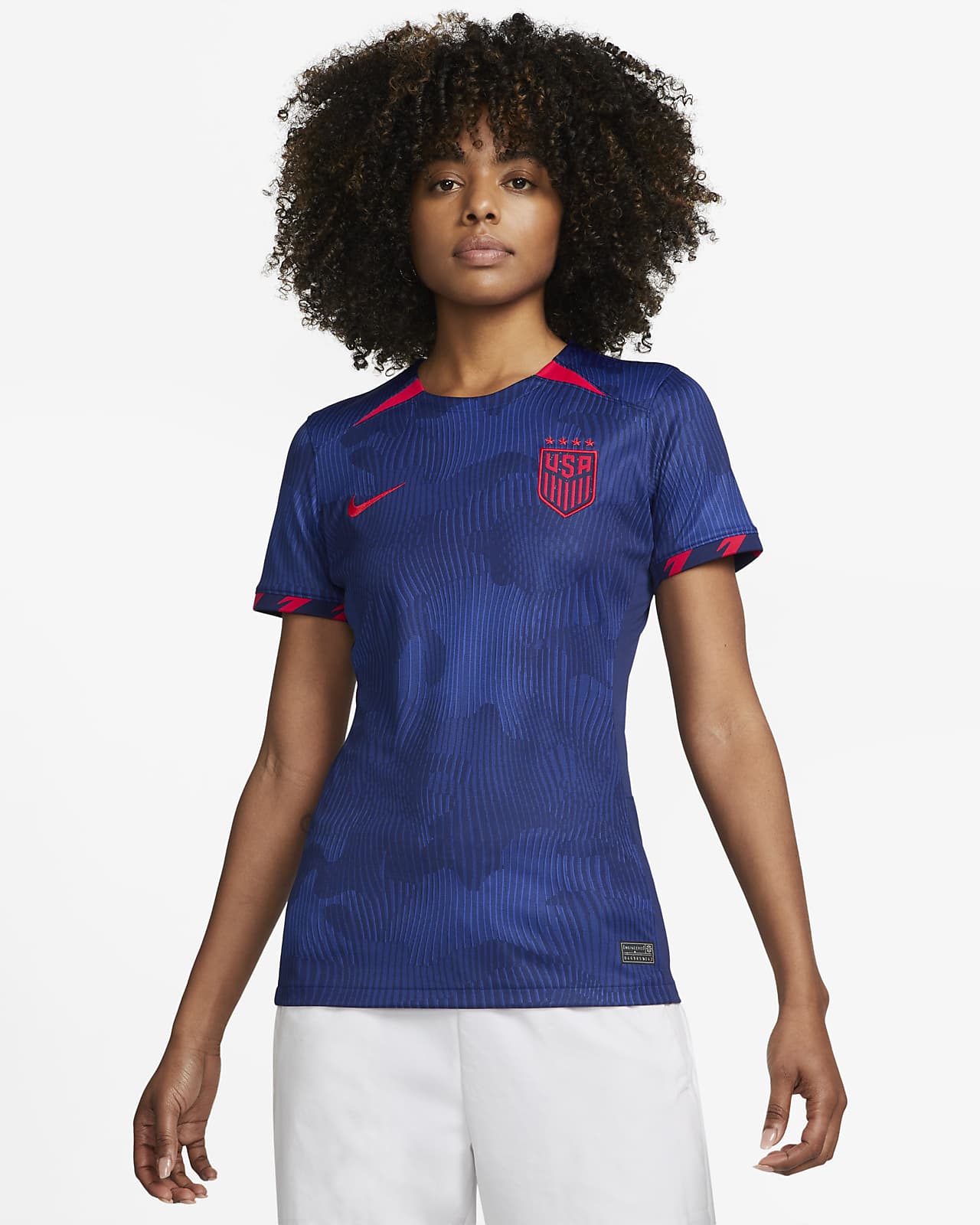 Jersey de f tbol Nike Dri FIT de la selecci n nacional de f tbol femenino de Estados Unidos 4 estrellas visitante 2023 Stadium visitante para mujer