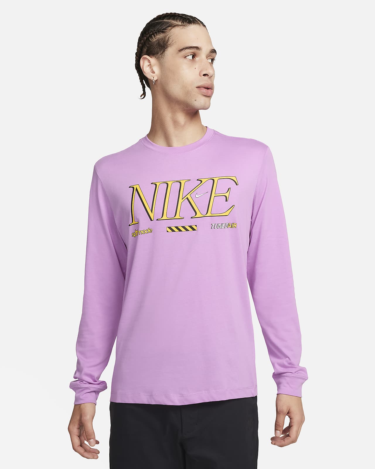 Pink long best sale sleeve nike shirt