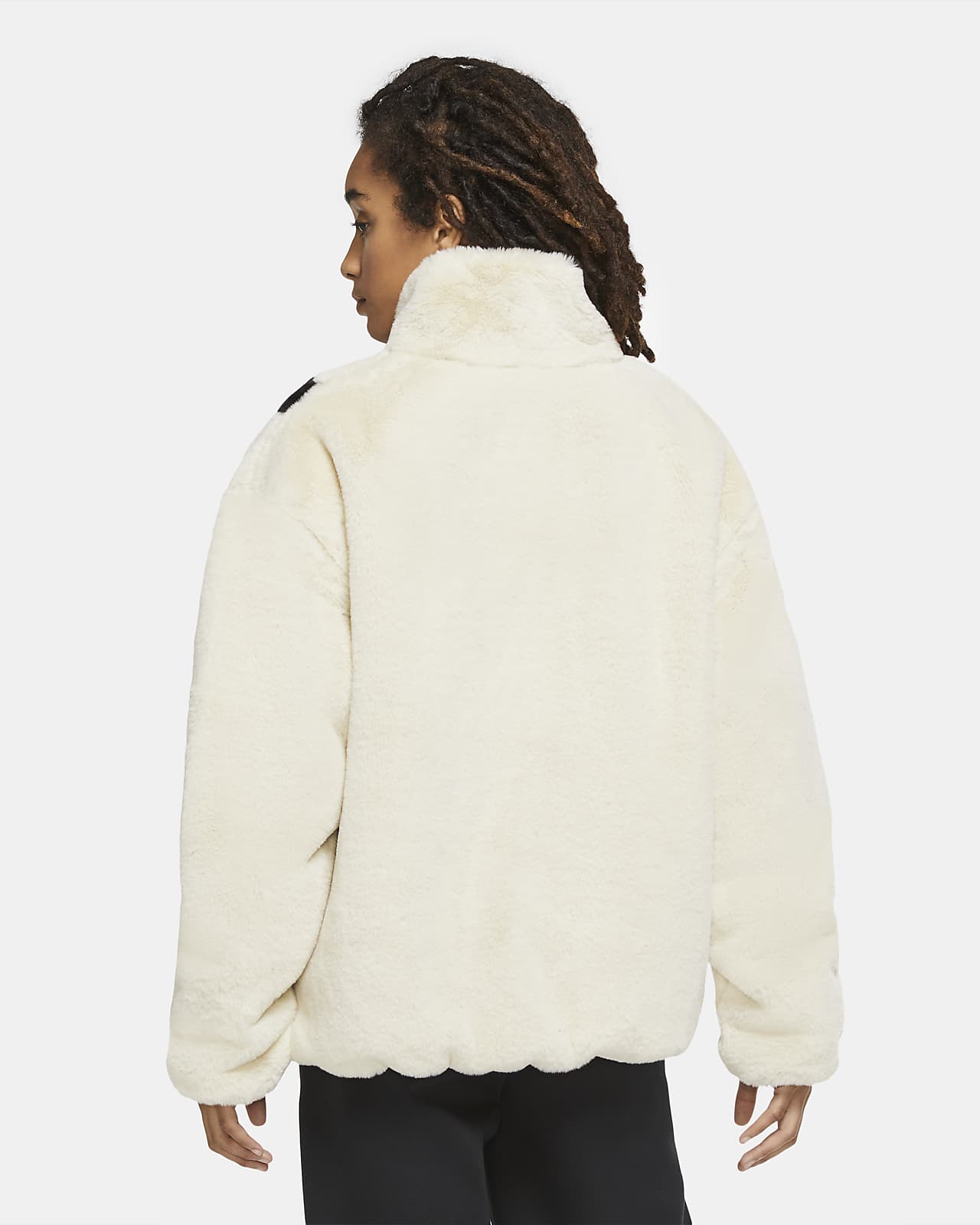 white nike fur jacket